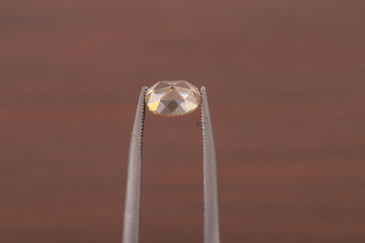Oval Rose Cut Champagne Moissanite , 0.50 CT Oval Rose Cut Moissanite