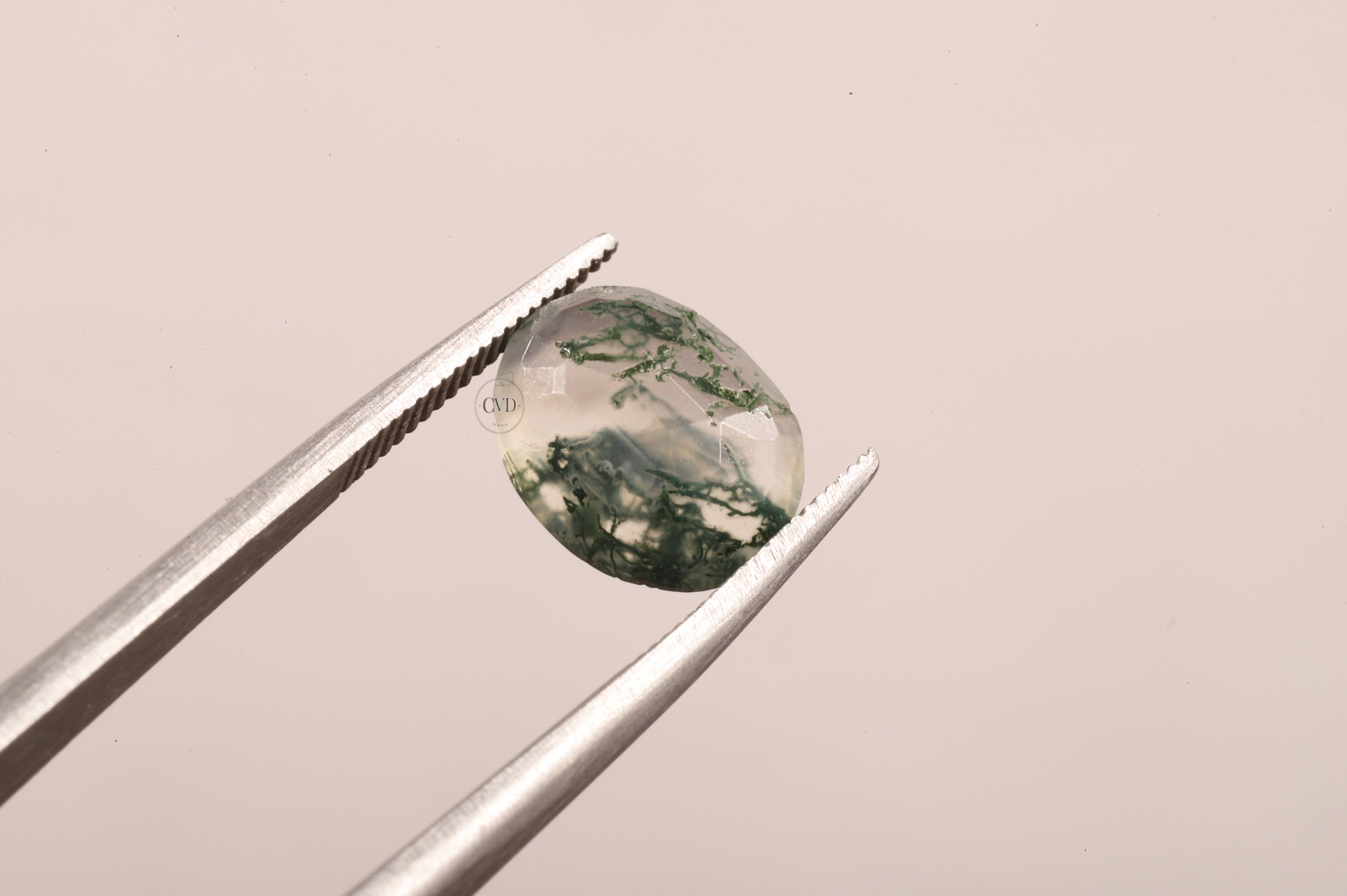 Natural Moss Agate Oval Loose Stone
