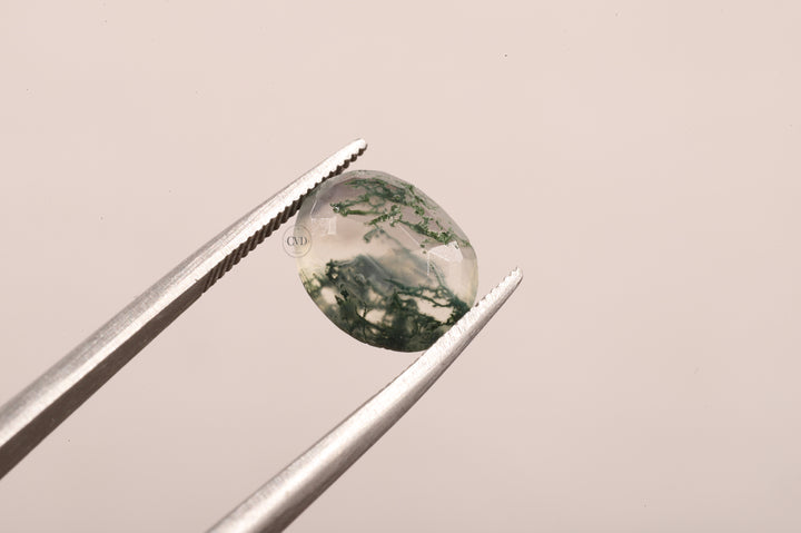 Natural Moss Agate Oval Loose Stone