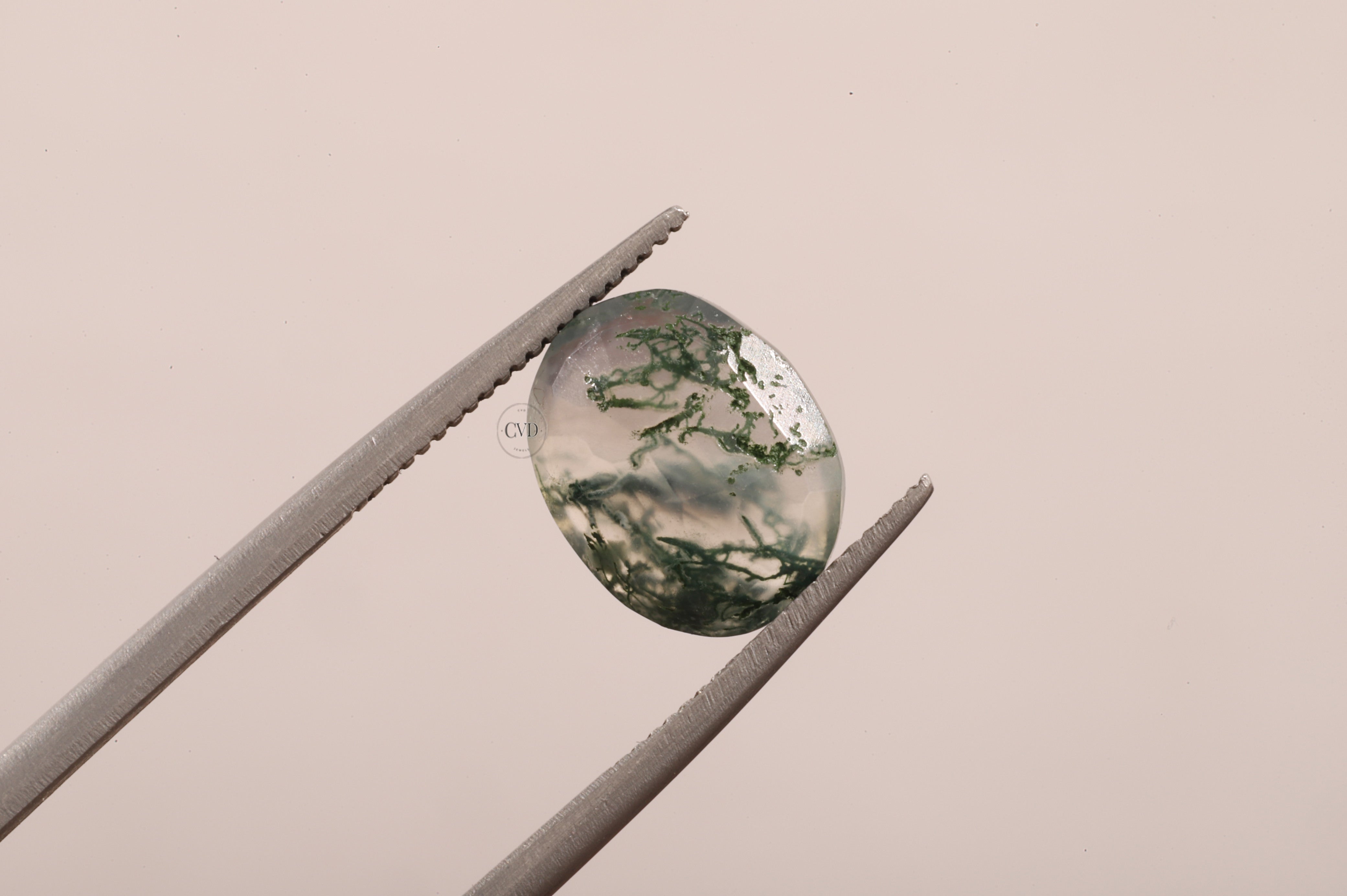Natural Moss Agate Oval Loose Stone