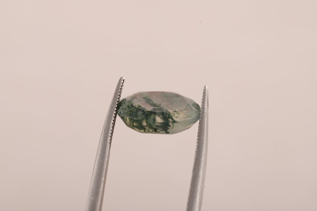Natural Moss Agate Oval Loose Stone