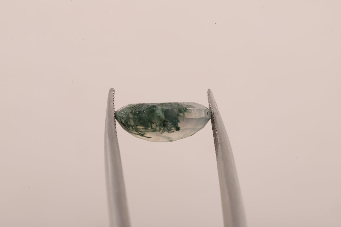 Natural Moss Agate Oval Loose Stone