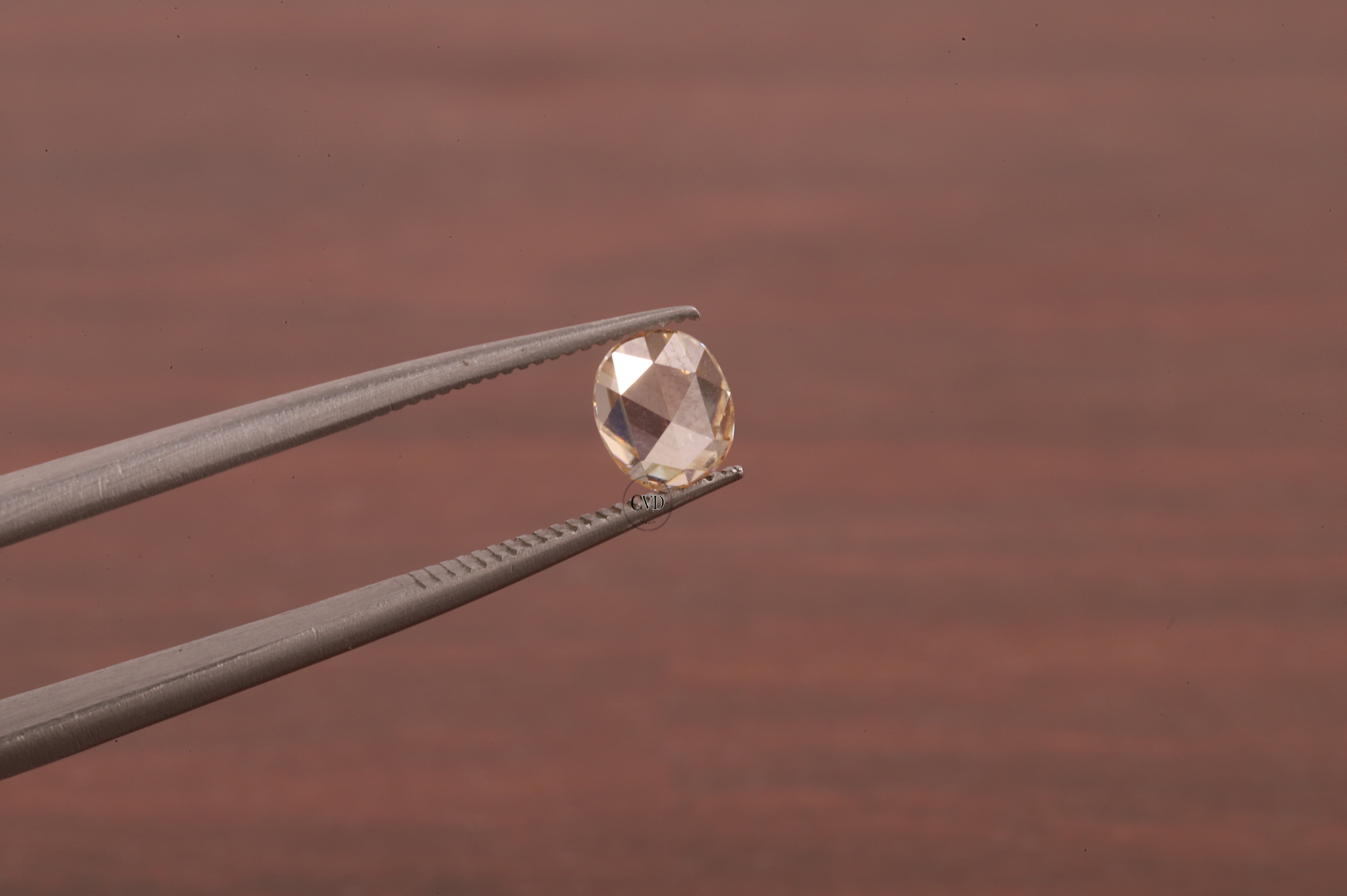 Oval Rose Cut Champagne Moissanite , 0.50 CT Oval Rose Cut Moissanite