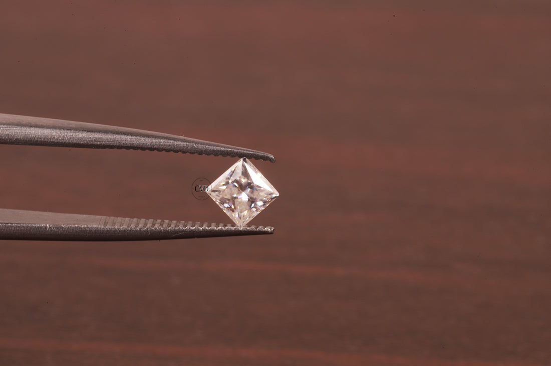4x4 MM Colorless D White Color Princess Diamond Square Cut Loose