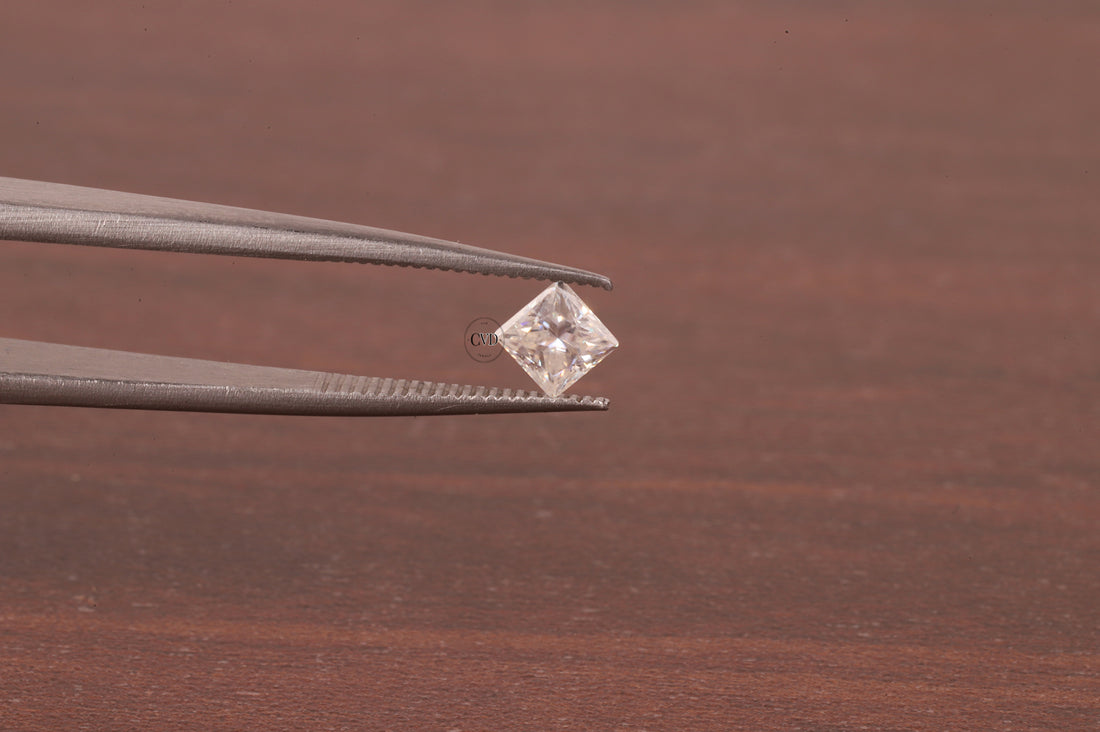 4x4 MM Colorless D White Color Princess Diamond Square Cut Loose