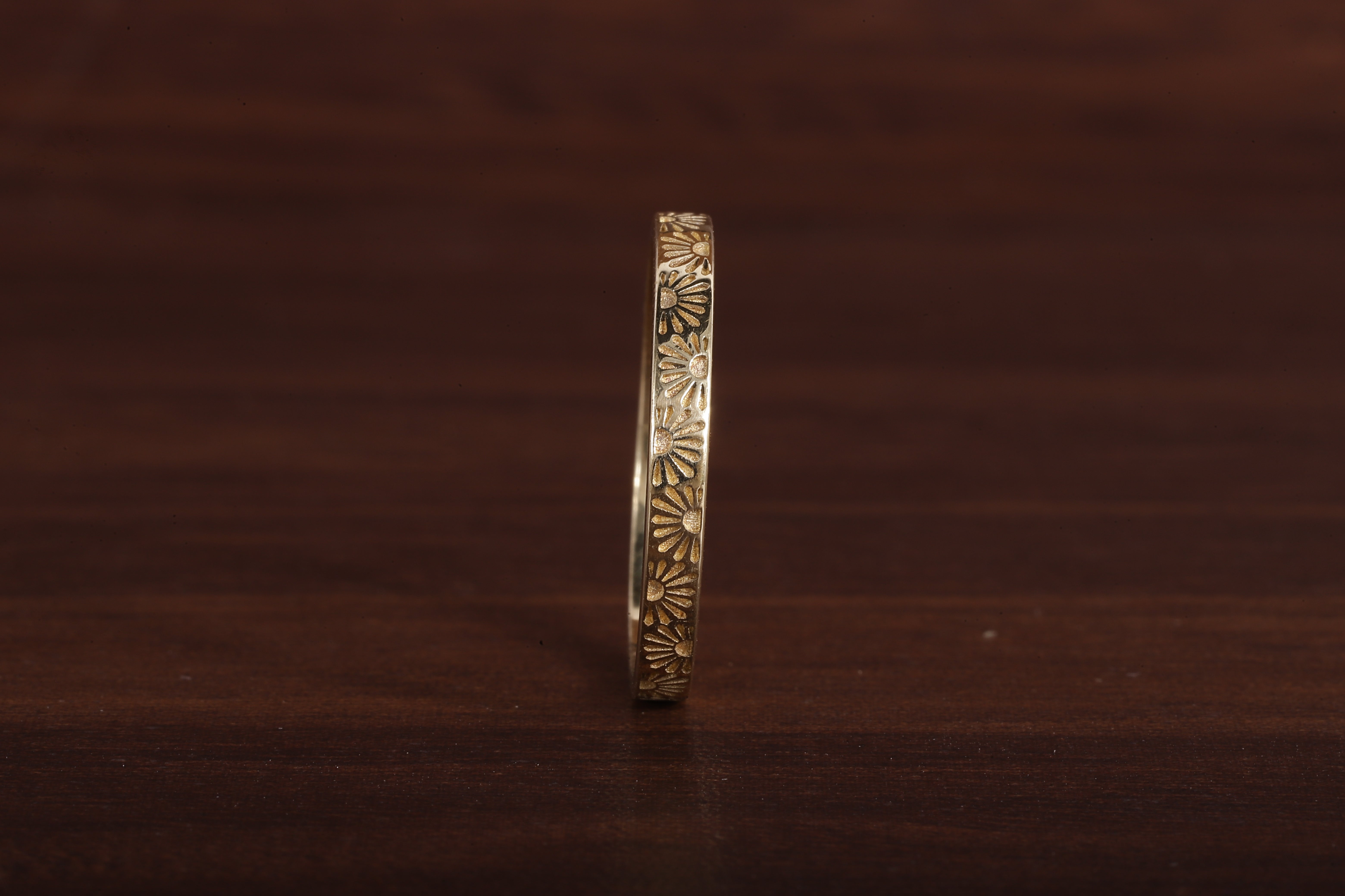 14k Gold His Hers Sun Band, Solid Gold Wedding Band