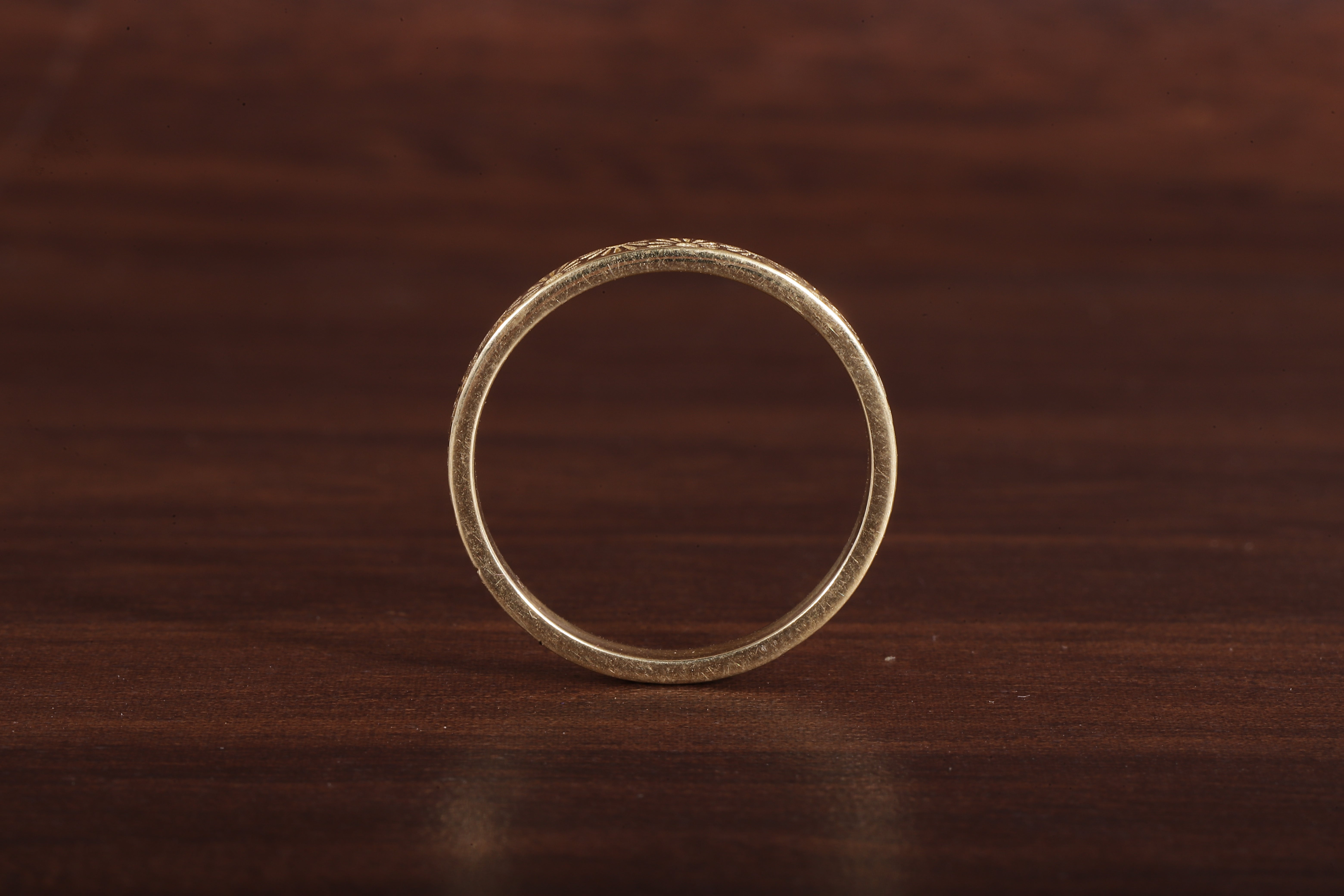 14k Gold His Hers Sun Band, Solid Gold Wedding Band