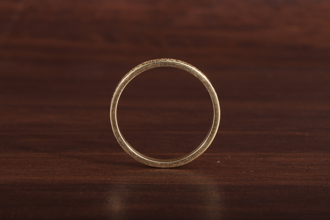 14k Gold His Hers Sun Band, Solid Gold Wedding Band