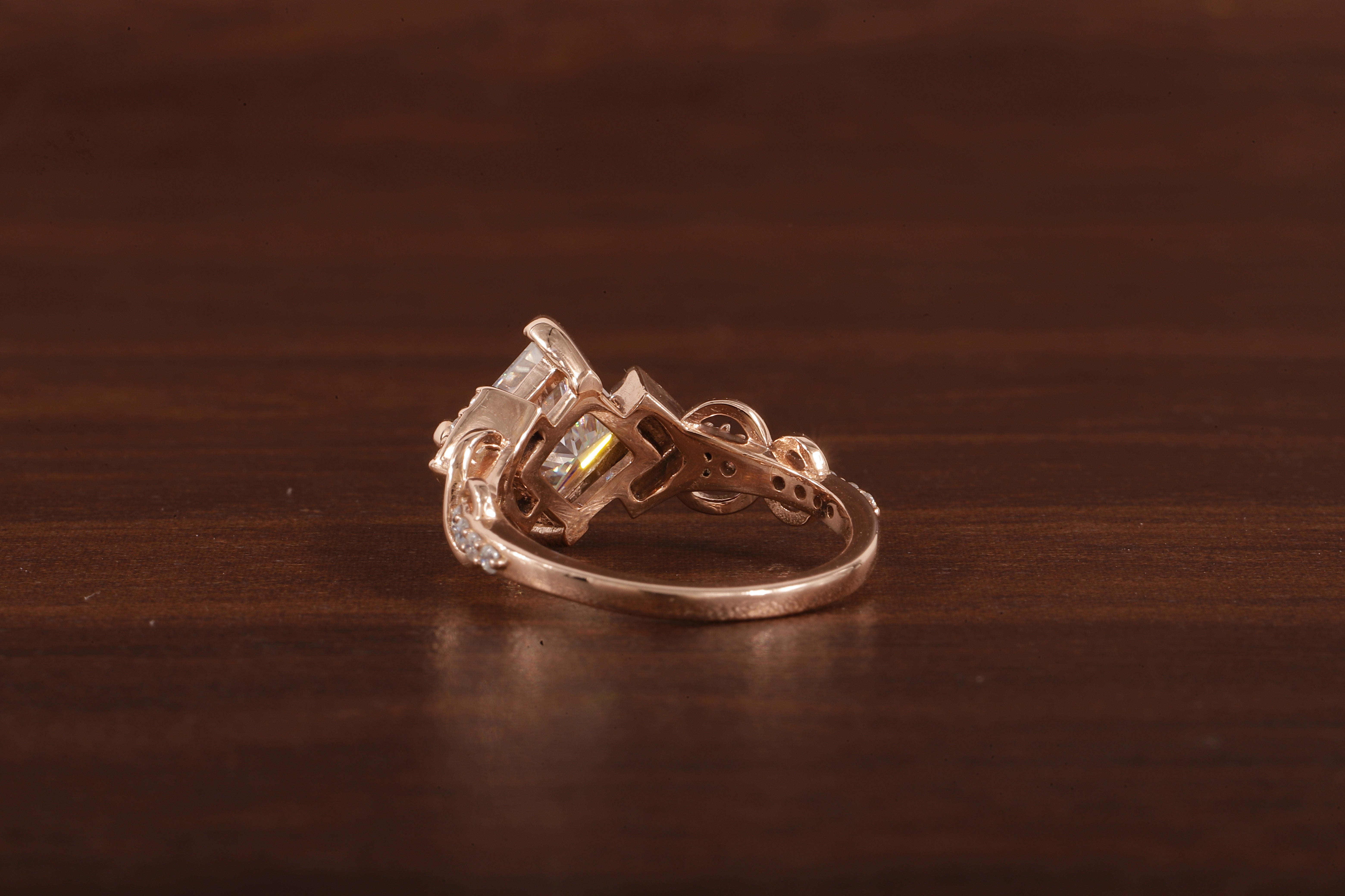 Princess cut Moissanite engagement ring |dainty diamond bridal ring Twist ring