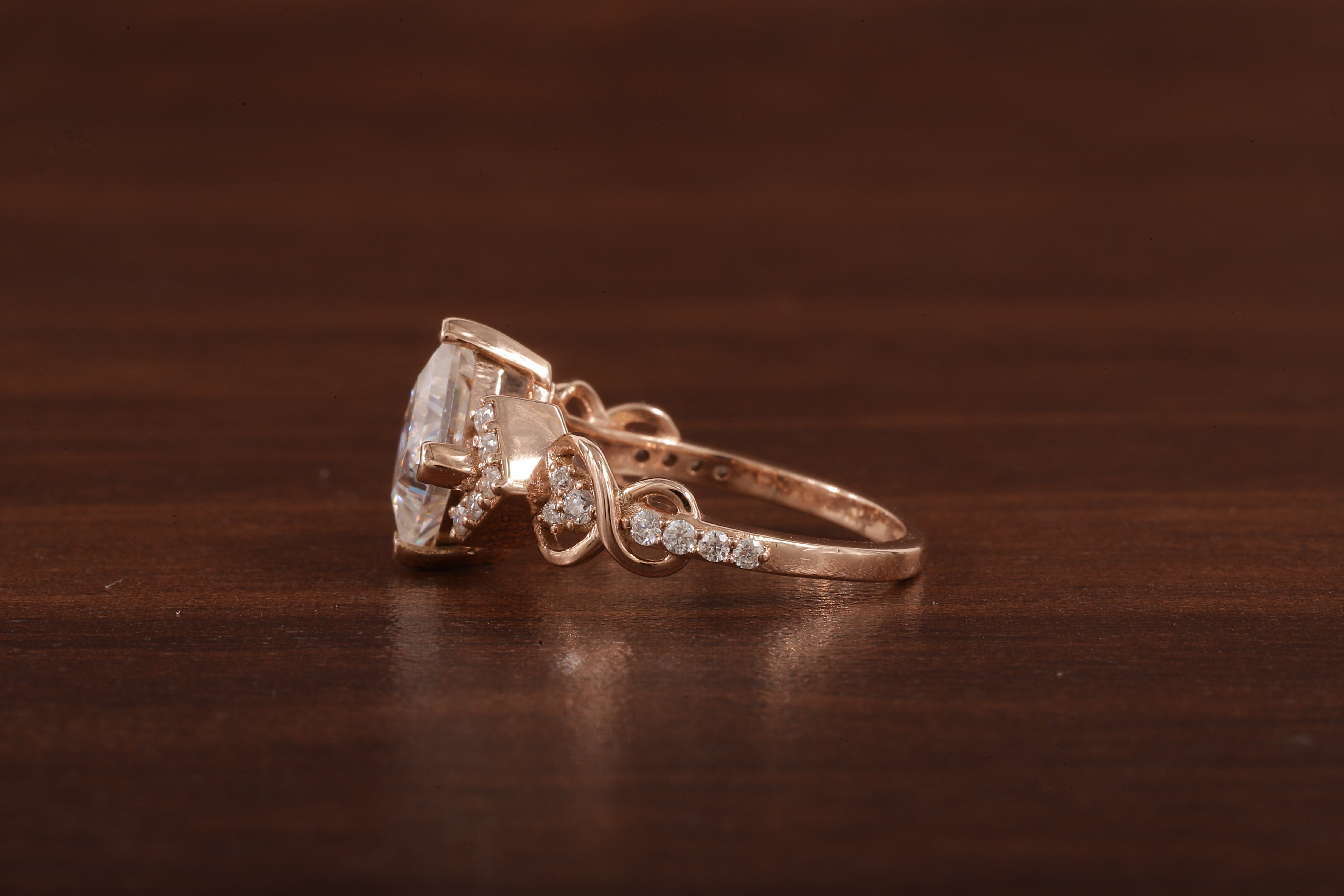Princess cut Moissanite engagement ring |dainty diamond bridal ring Twist ring
