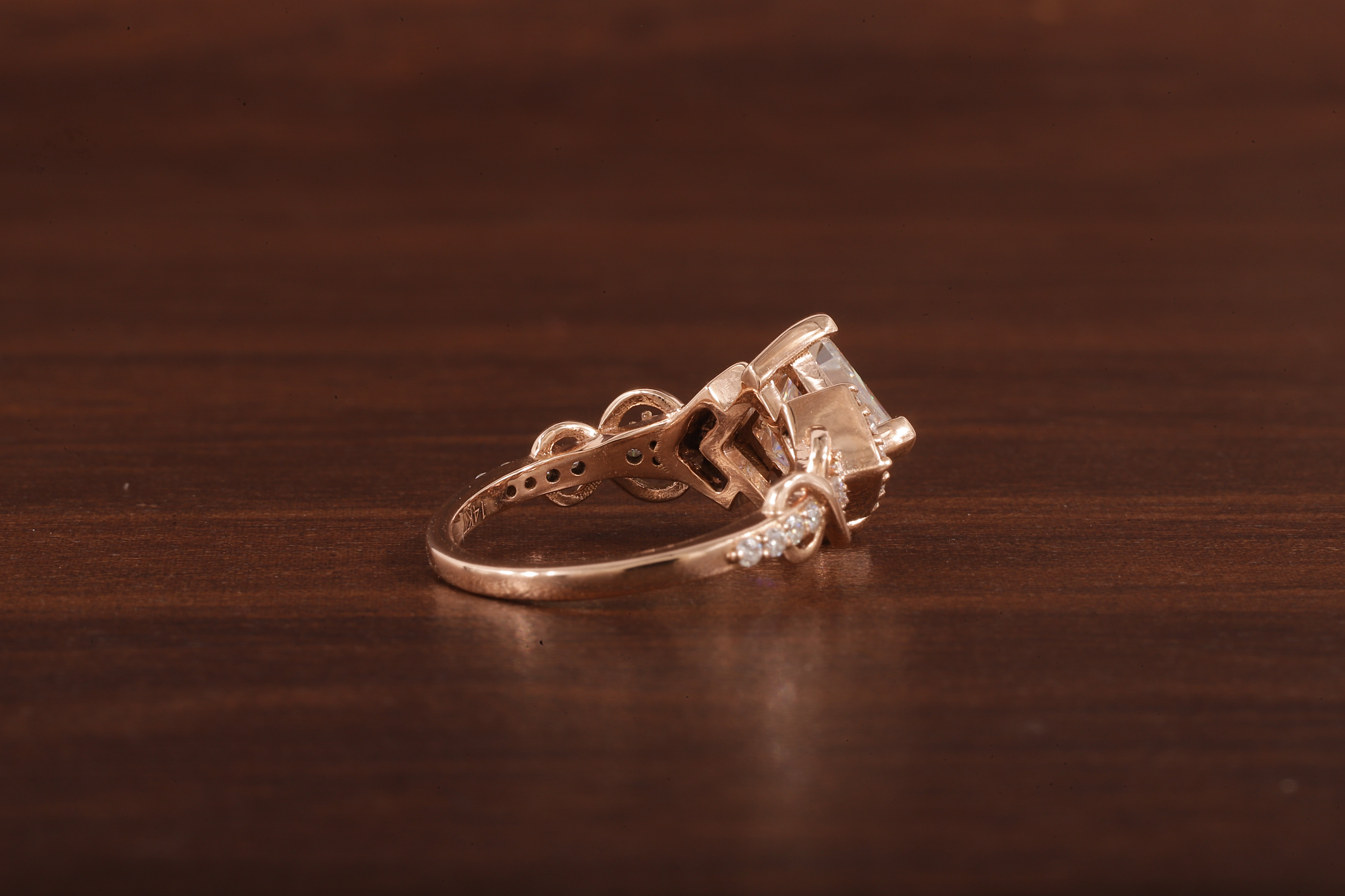 Princess cut Moissanite engagement ring |dainty diamond bridal ring Twist ring