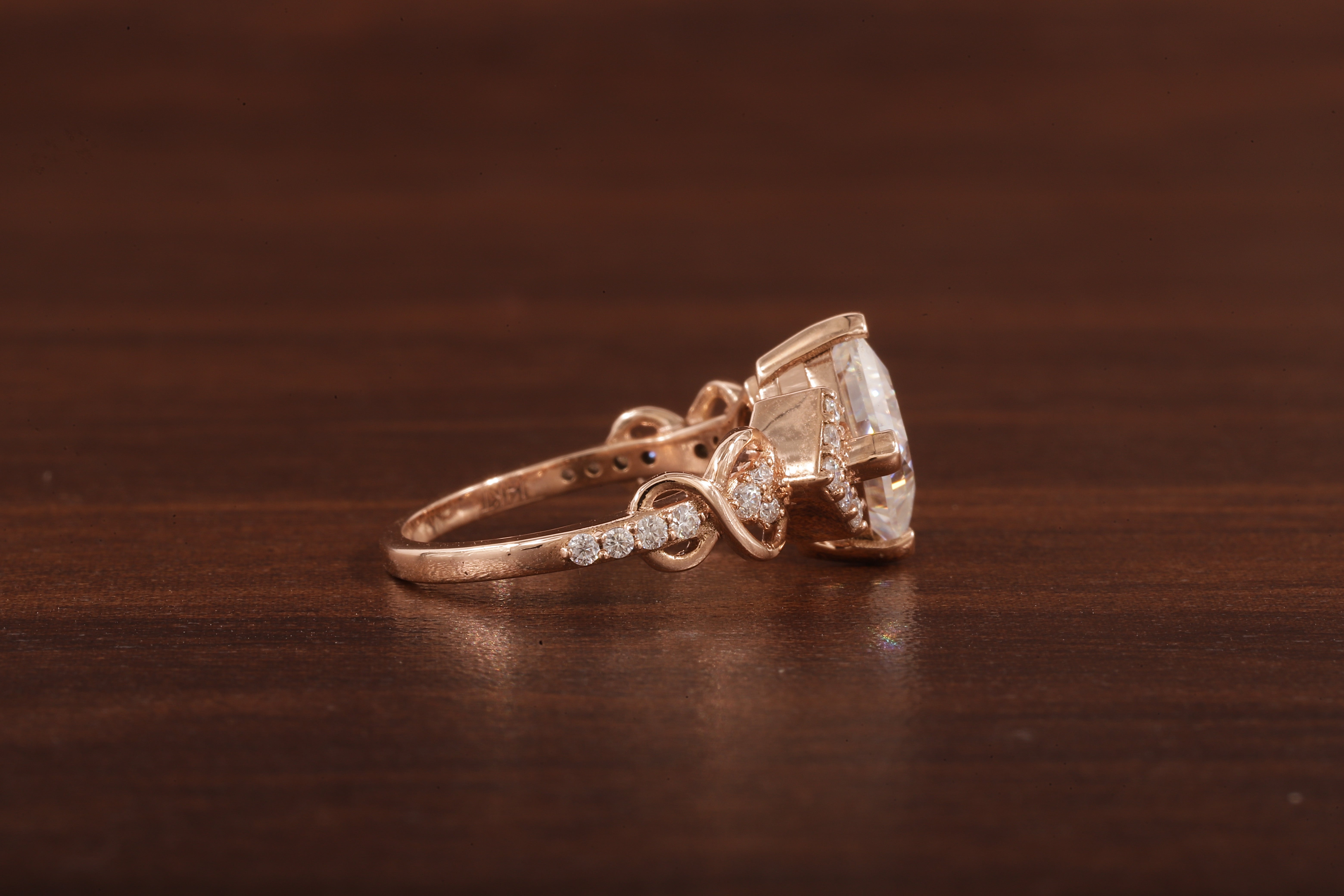 Princess cut Moissanite engagement ring |dainty diamond bridal ring Twist ring