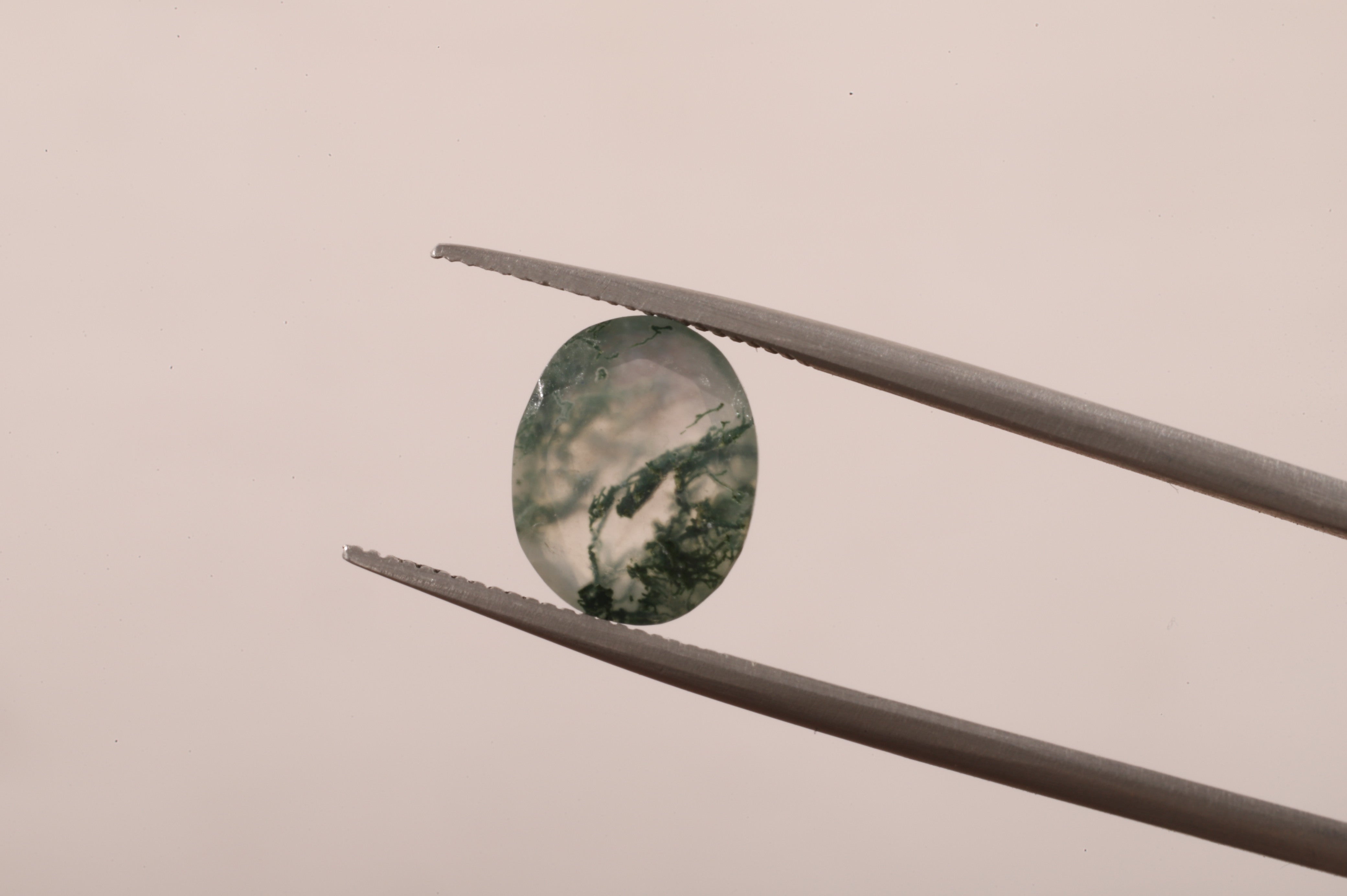 Natural Moss Agate Oval Loose Stone