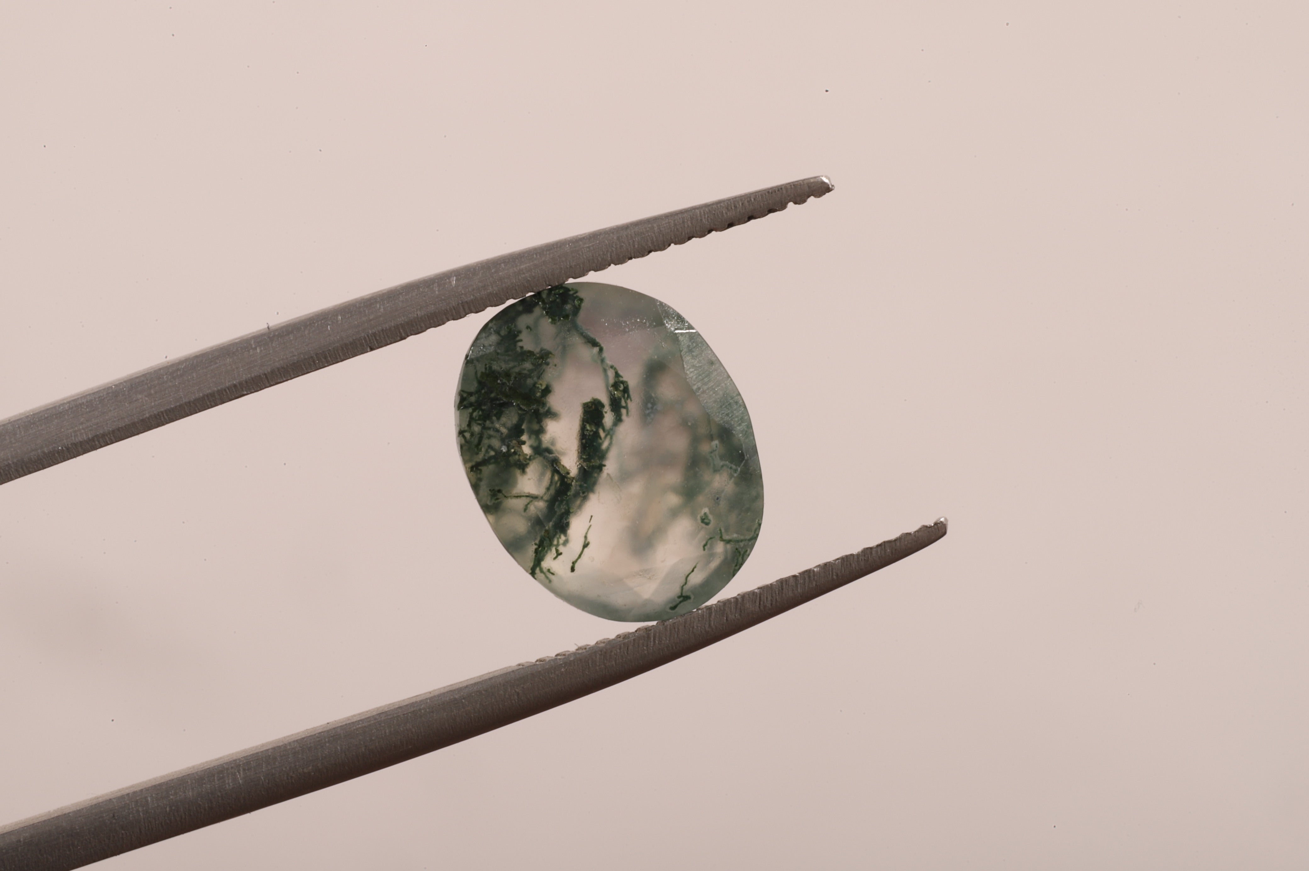 Natural Moss Agate Oval Loose Stone