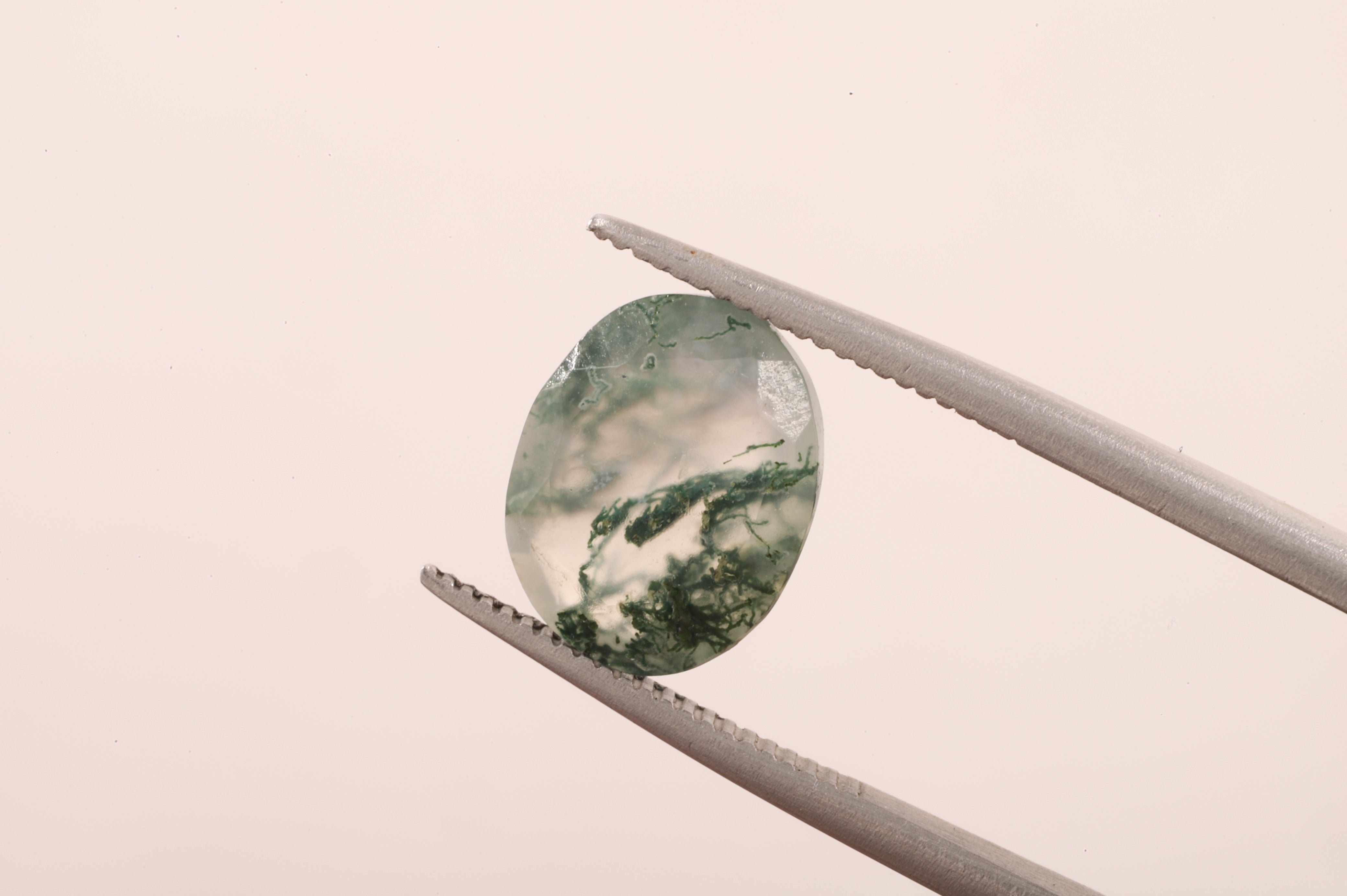 Natural Moss Agate Oval Loose Stone