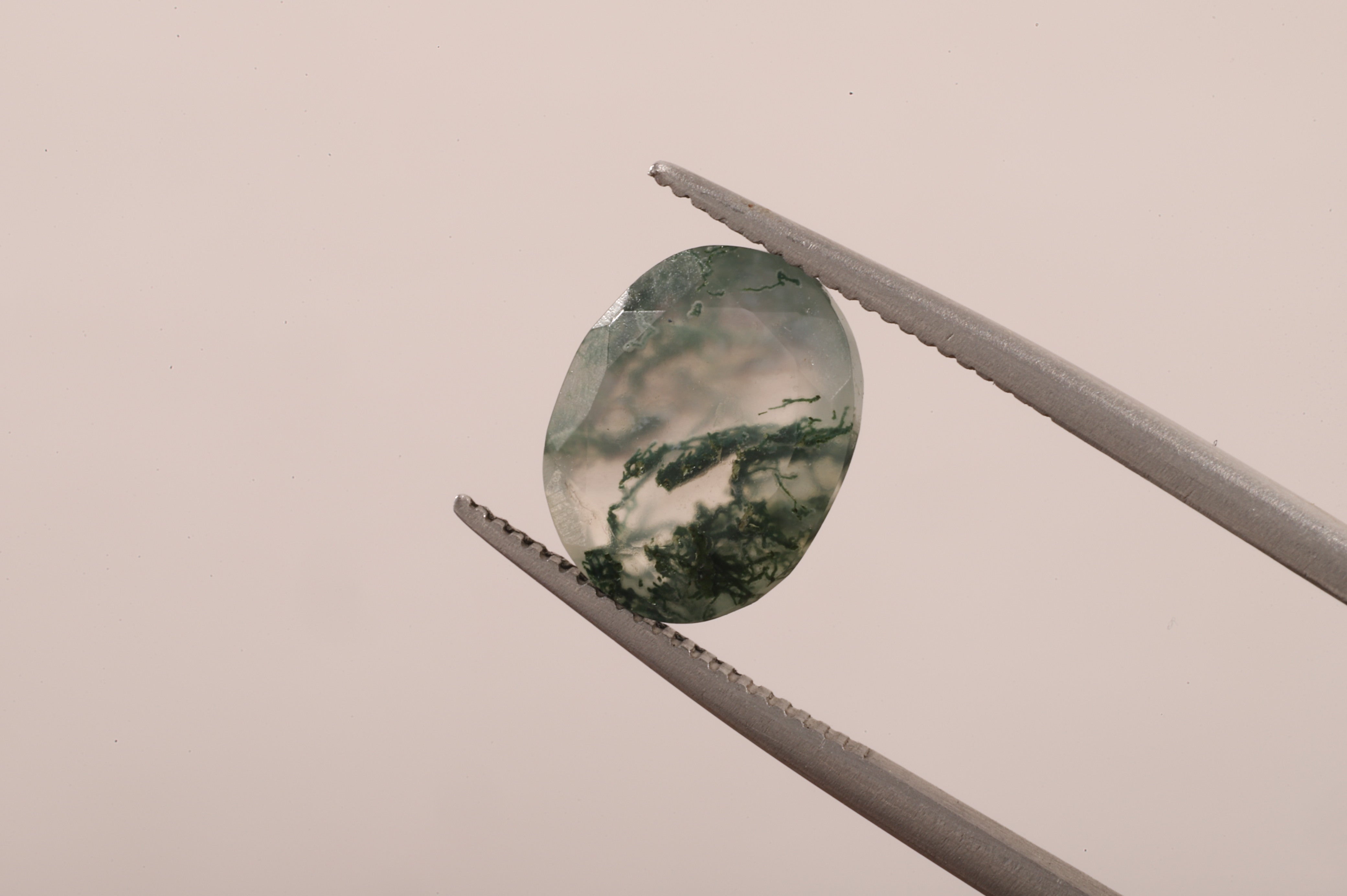 Natural Moss Agate Oval Loose Stone