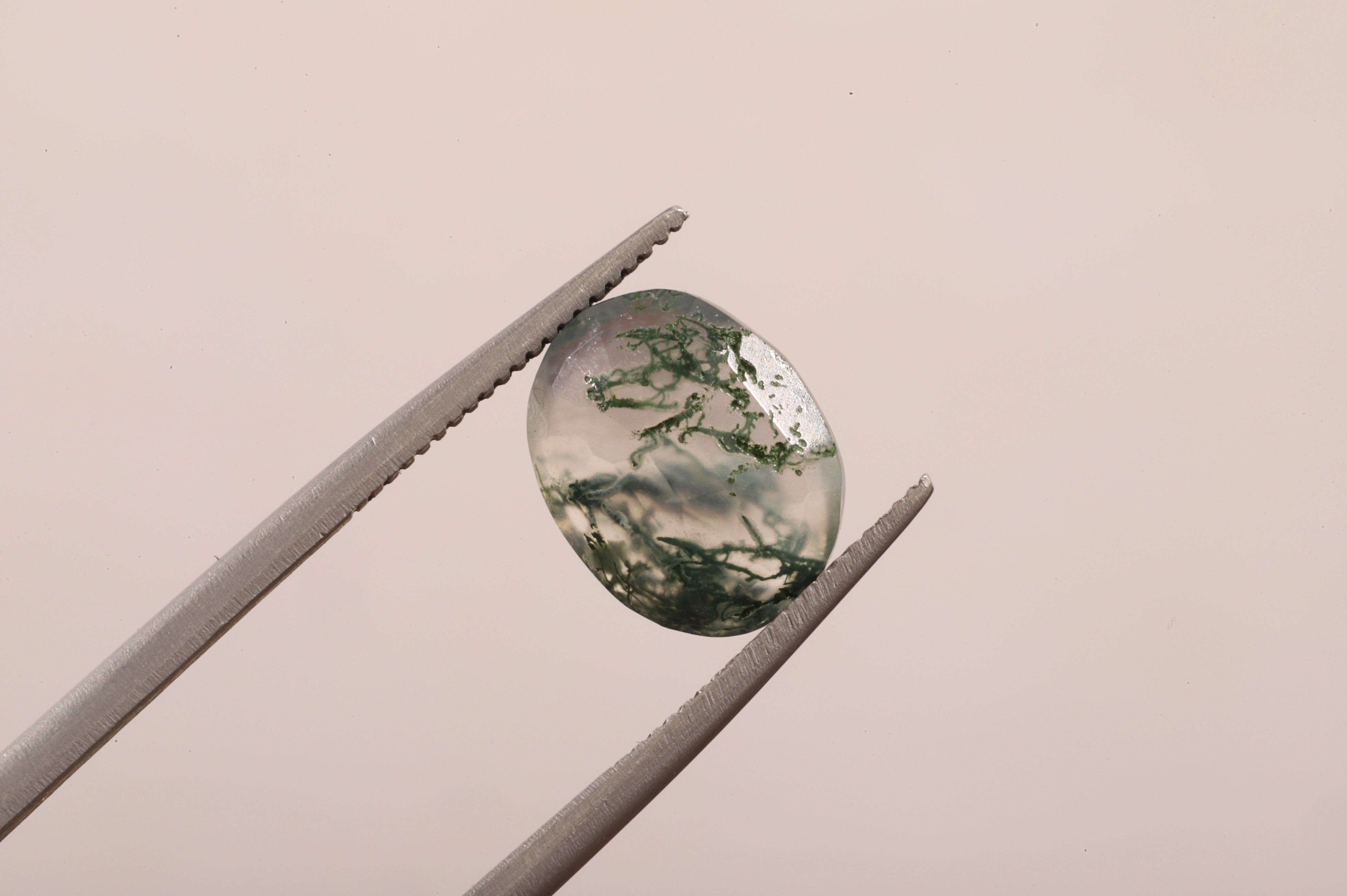 Natural Moss Agate Oval Loose Stone