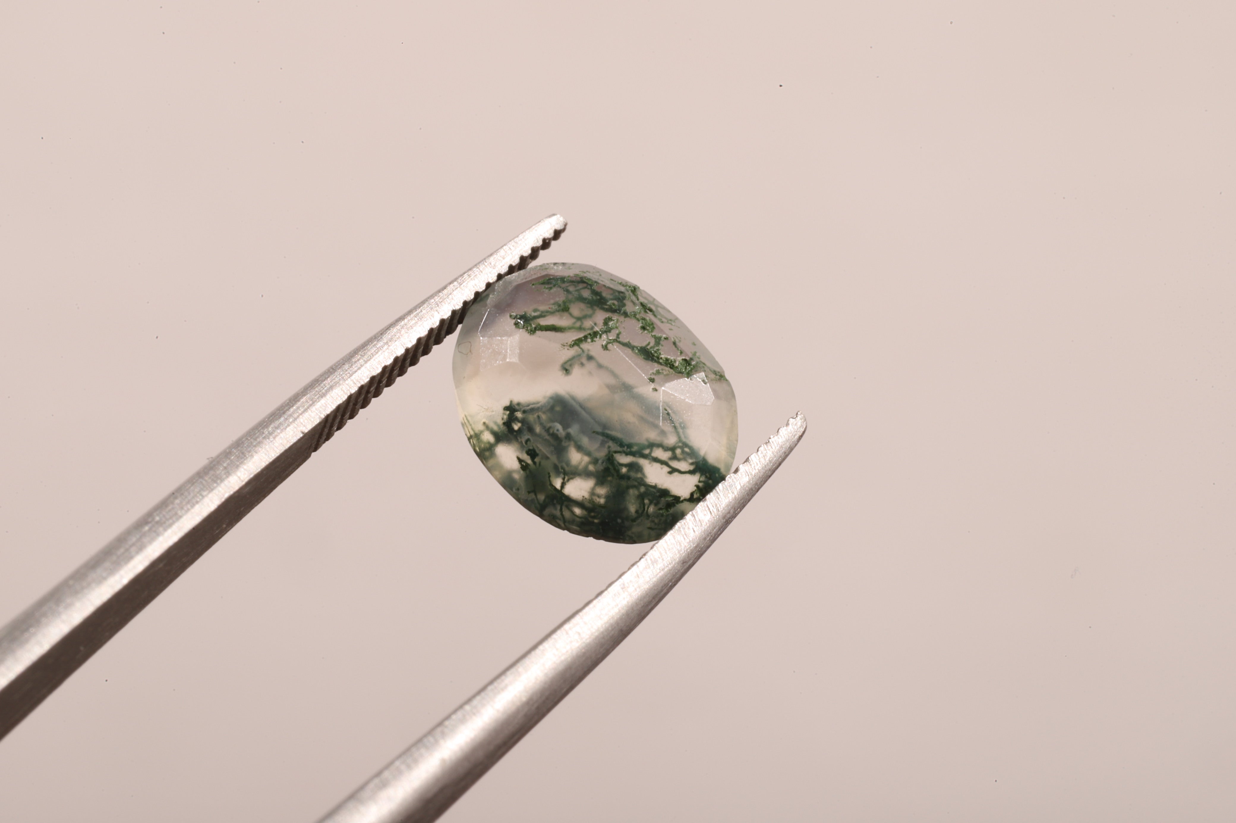 Natural Moss Agate Oval Loose Stone
