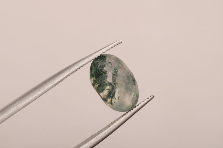 Natural Moss Agate Oval Loose Stone
