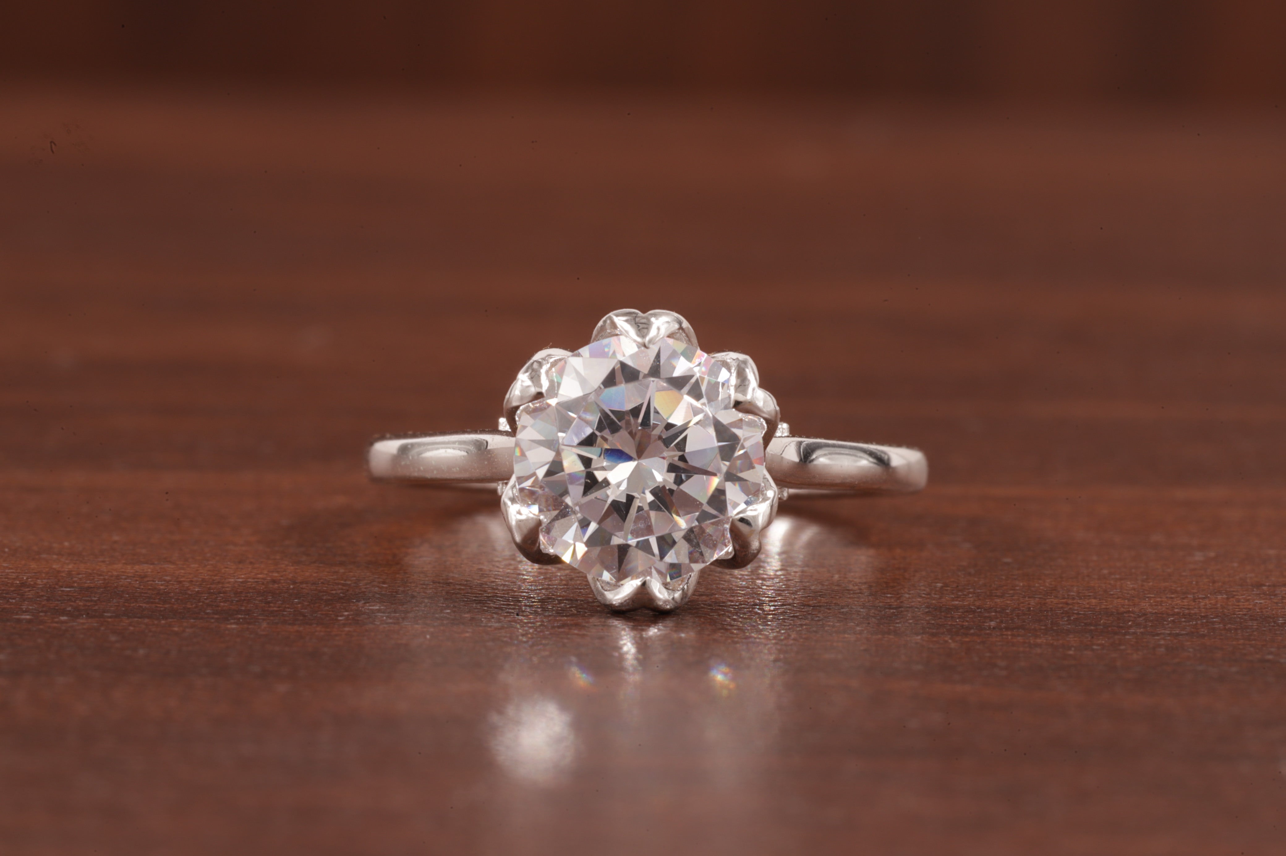 2.5CT Round Moissanite Ring, Hidden Halo Round Engagement Ring ,14k Solid Gold Ring