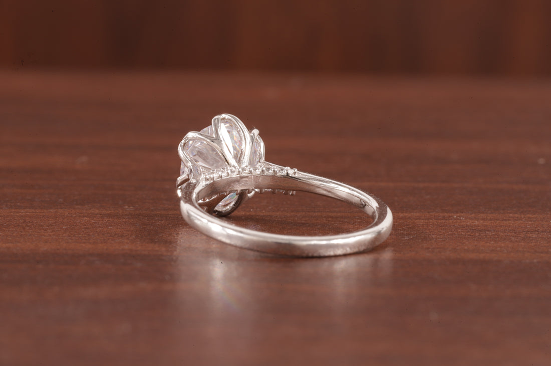 2.5CT Round Moissanite Ring, Hidden Halo Round Engagement Ring ,14k Solid Gold Ring