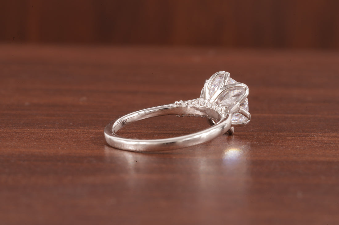 2.5CT Round Moissanite Ring, Hidden Halo Round Engagement Ring ,14k Solid Gold Ring