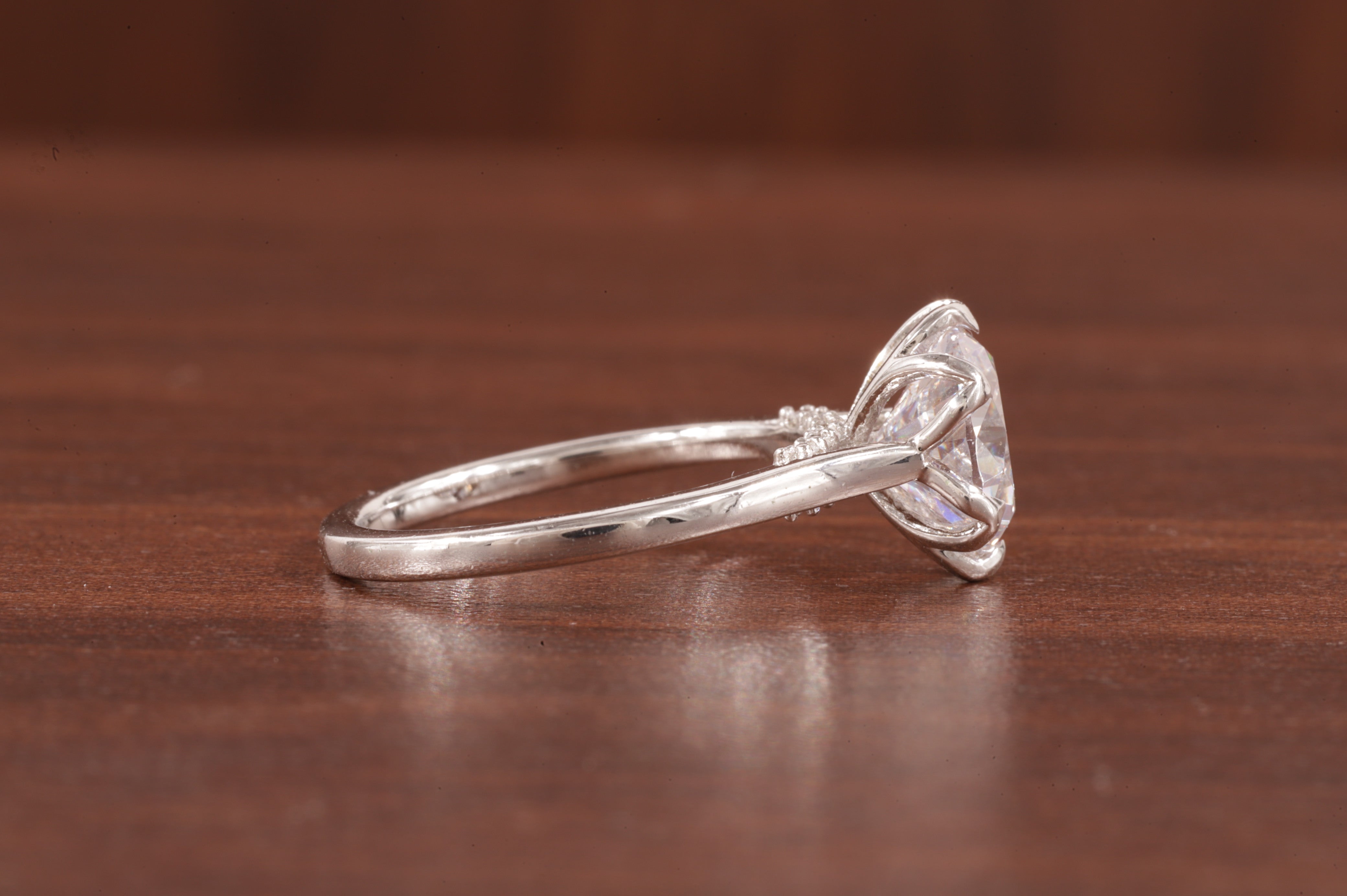 2.5CT Round Moissanite Ring, Hidden Halo Round Engagement Ring ,14k Solid Gold Ring