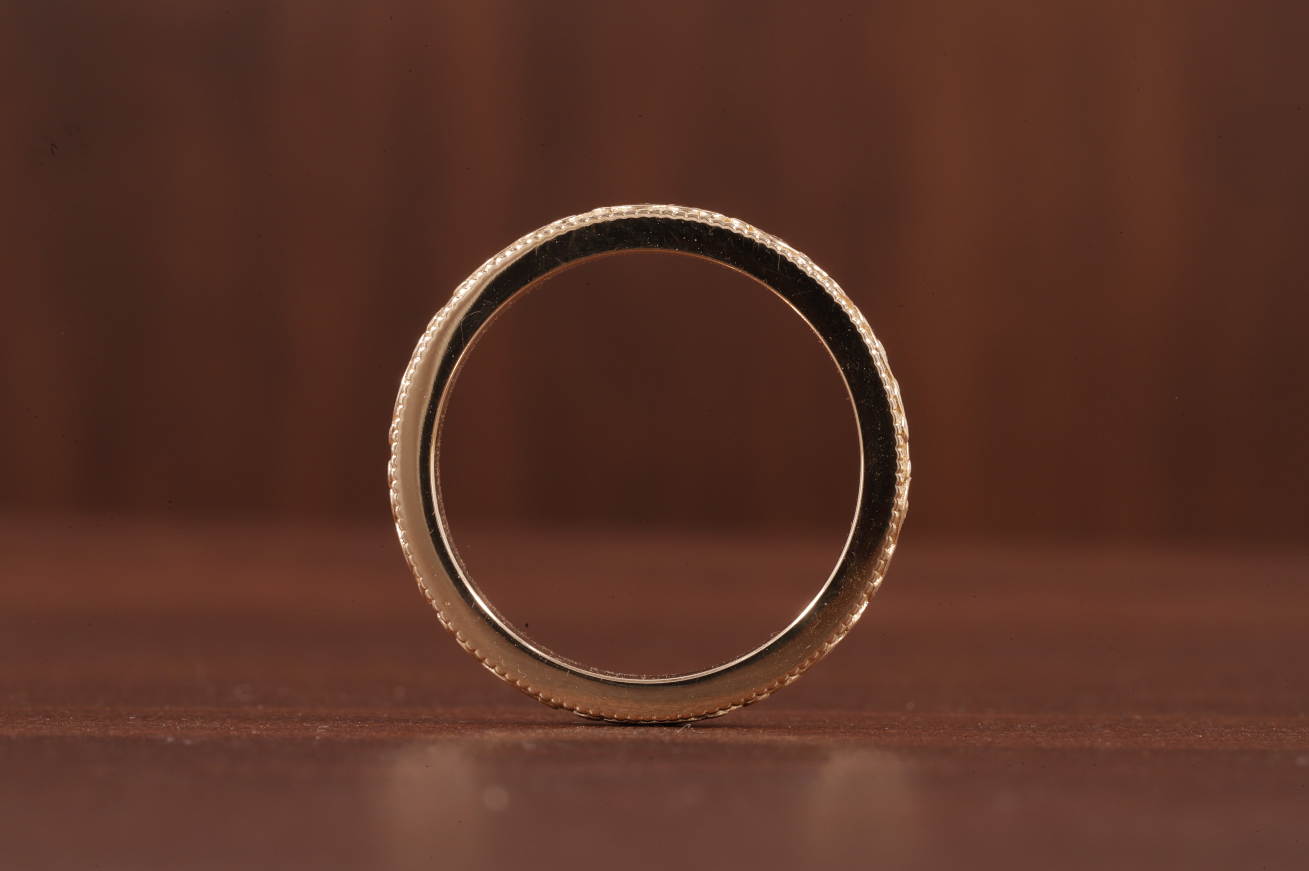 Women’s Vintage Style Wedding Band, Floral Wedding Band