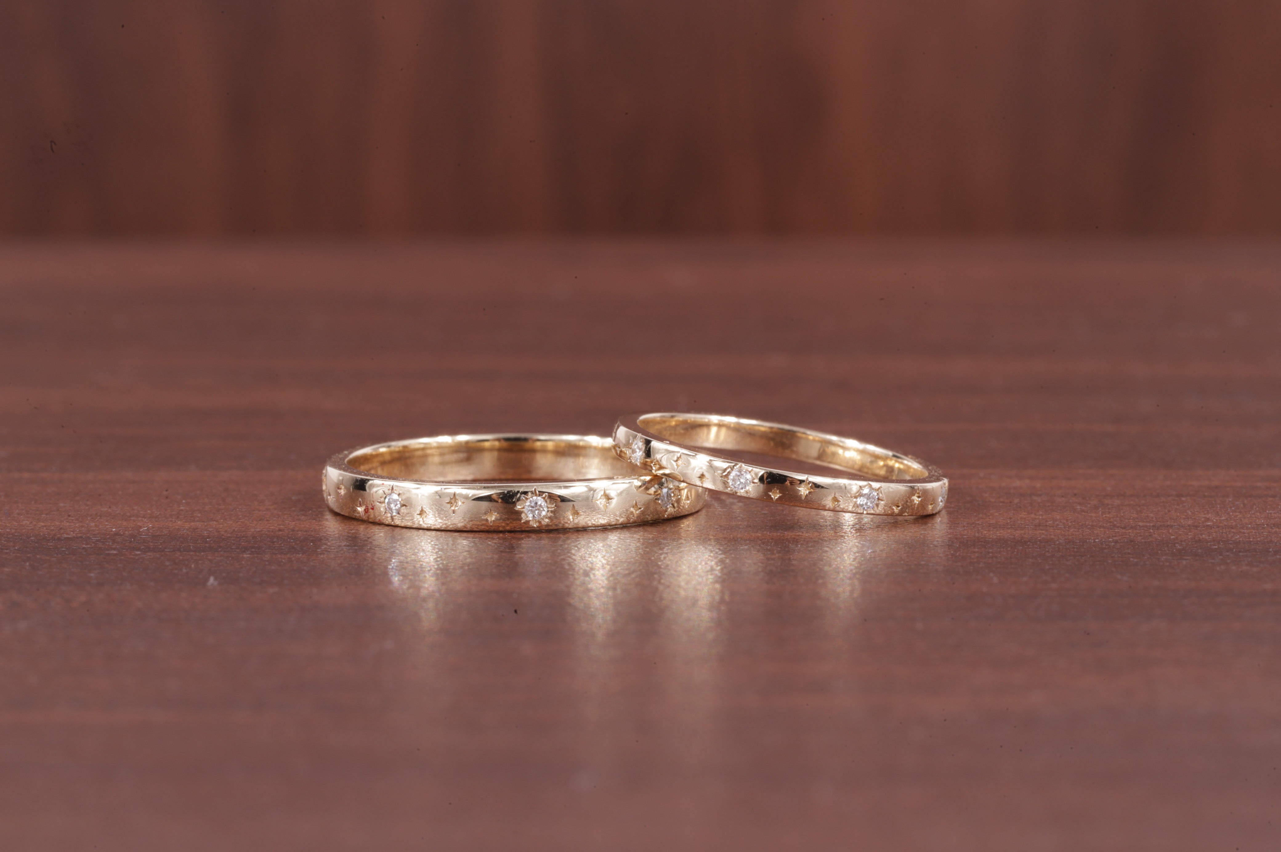 moissanite Starburst Wedding Band Ring, 14k Solid Gold Dainty Star Setting Anniversary Band
