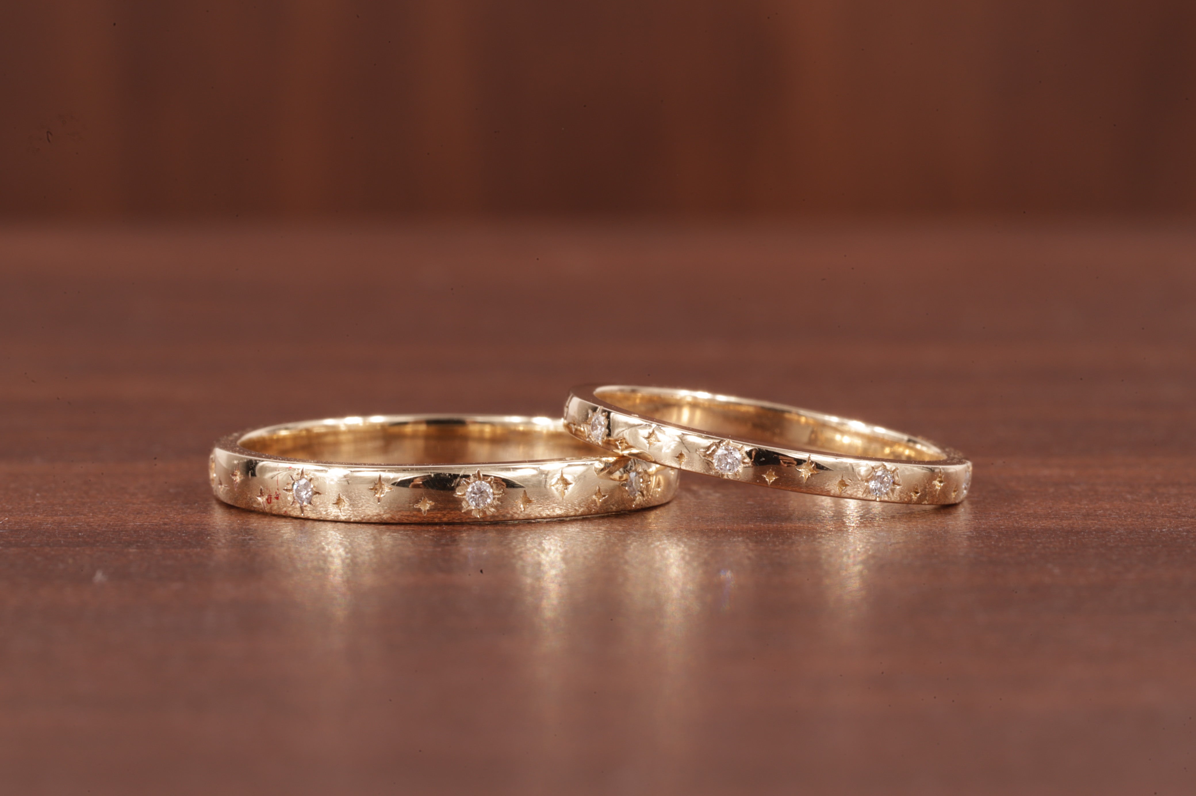 moissanite Starburst Wedding Band Ring, 14k Solid Gold Dainty Star Setting Anniversary Band