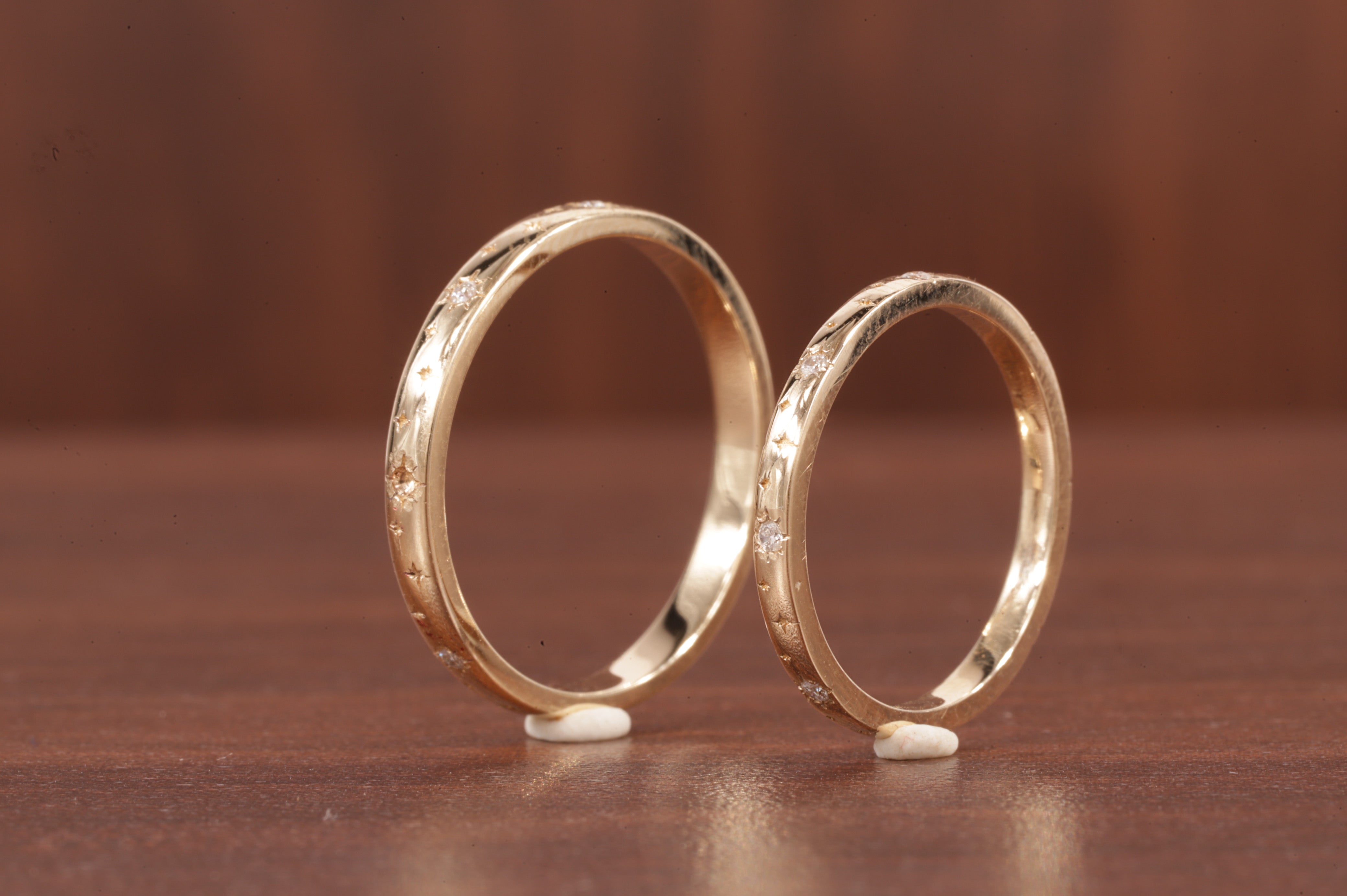 moissanite Starburst Wedding Band Ring, 14k Solid Gold Dainty Star Setting Anniversary Band