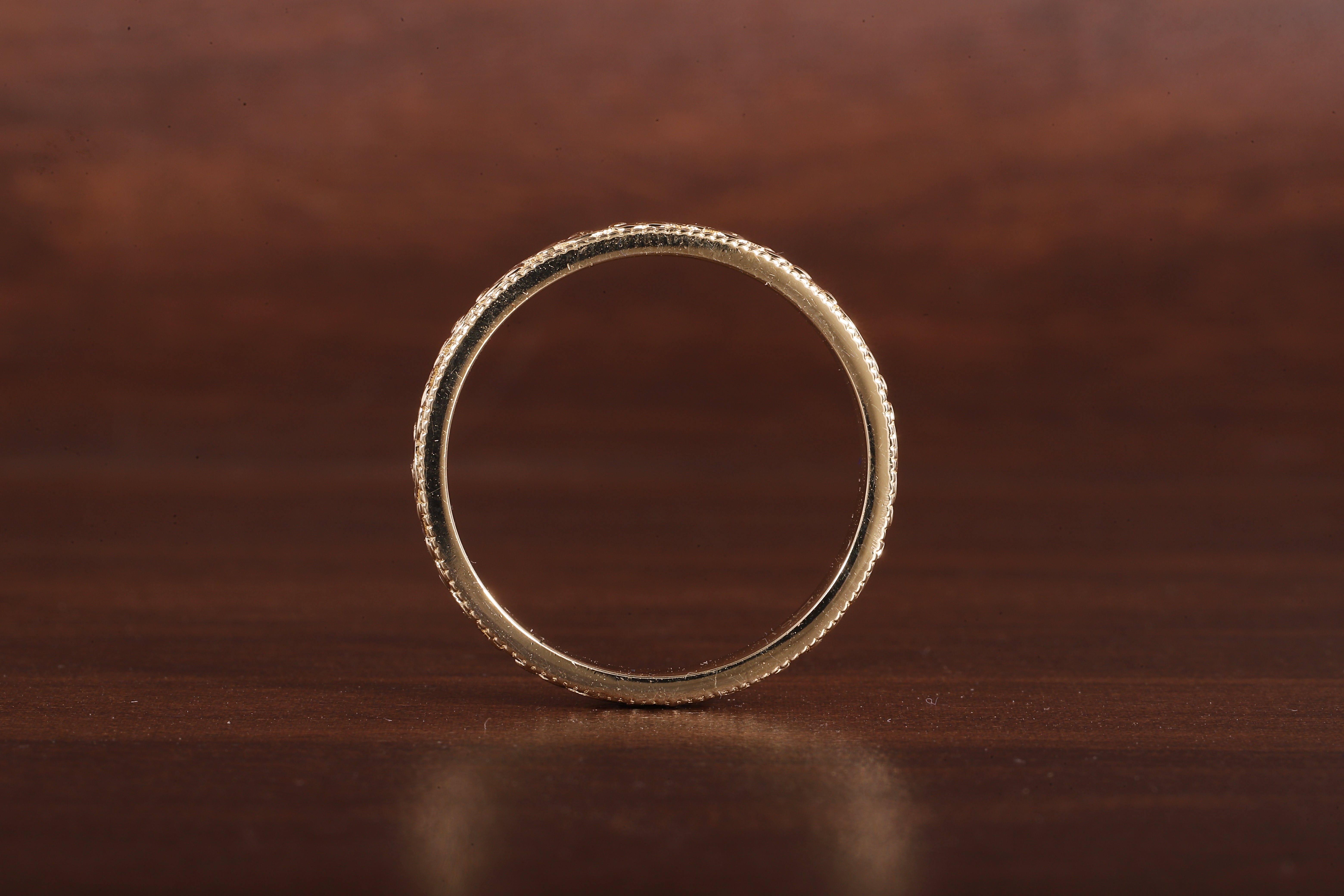 4 MM Wide Dome Women’s Vintage Style Wedding Band Floral Wedding Band slightly Wedding Band