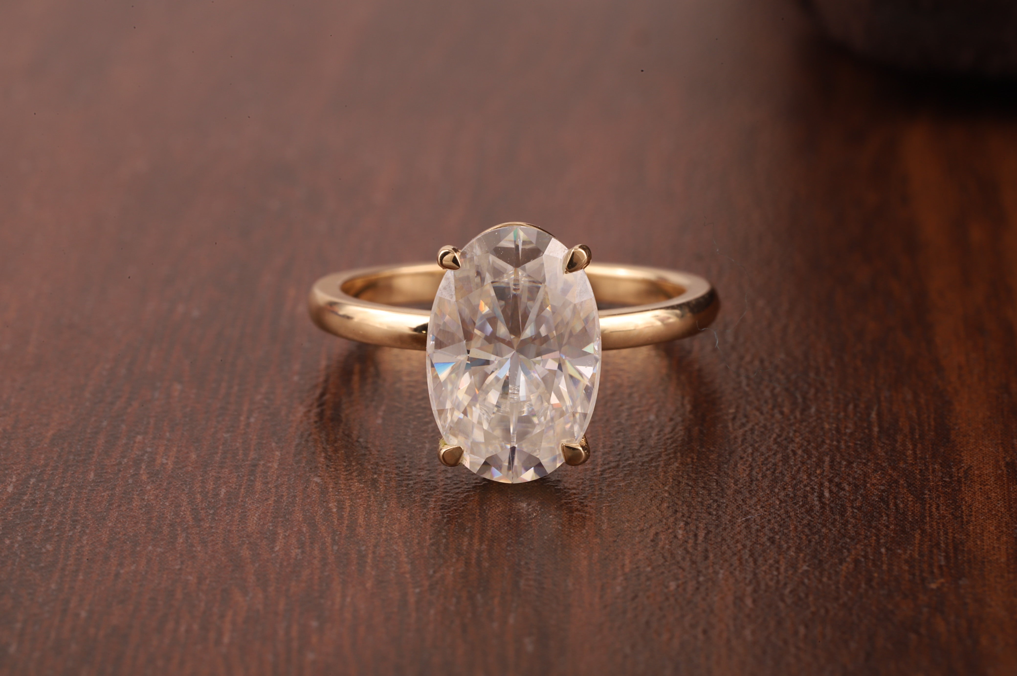 Oval Lab Grown Engagement Ring Set, 1 CT Delicate Oval Solitaire Ring, tulip Setting