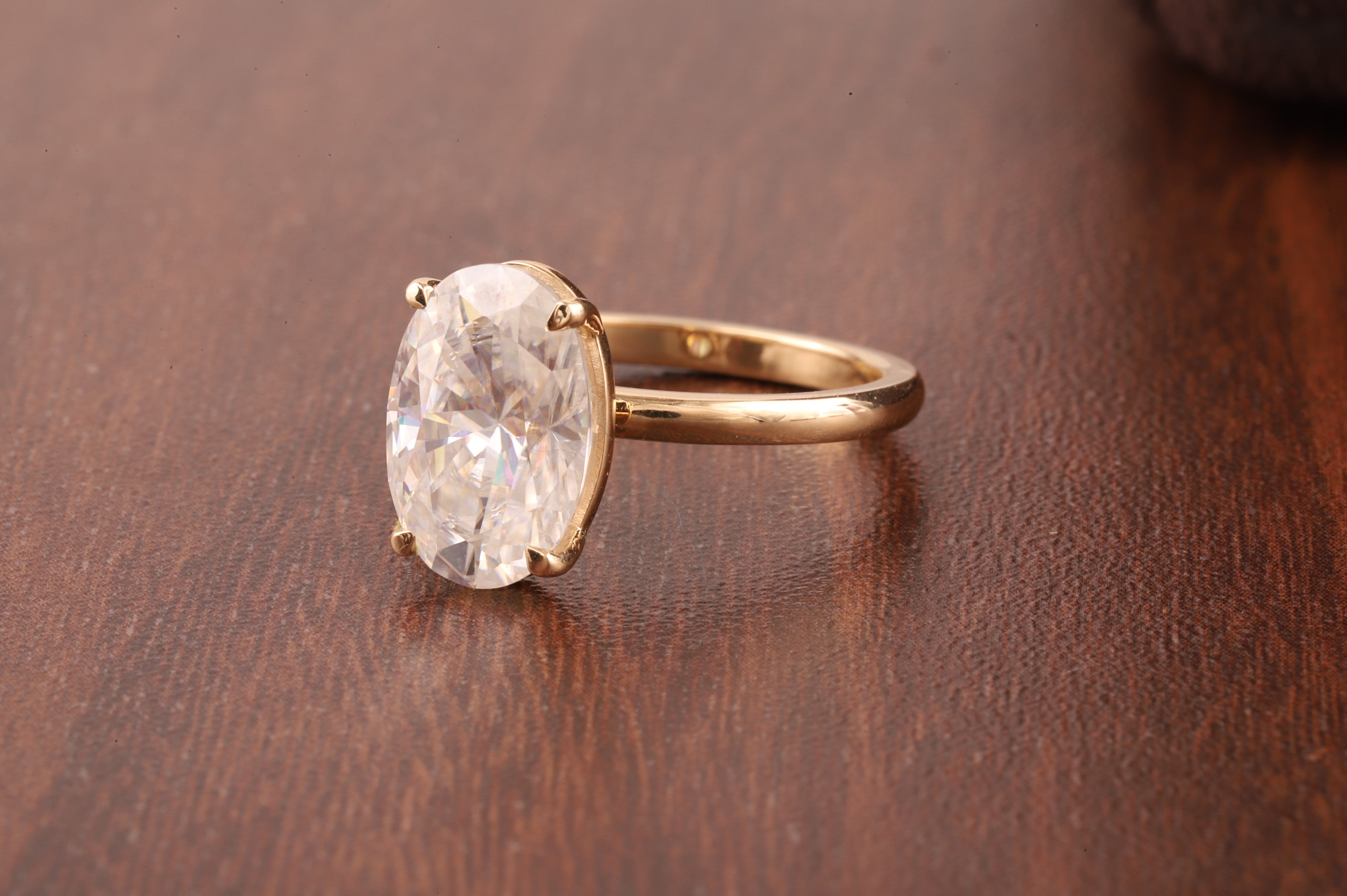 Oval Lab Grown Engagement Ring Set, 1 CT Delicate Oval Solitaire Ring, tulip Setting