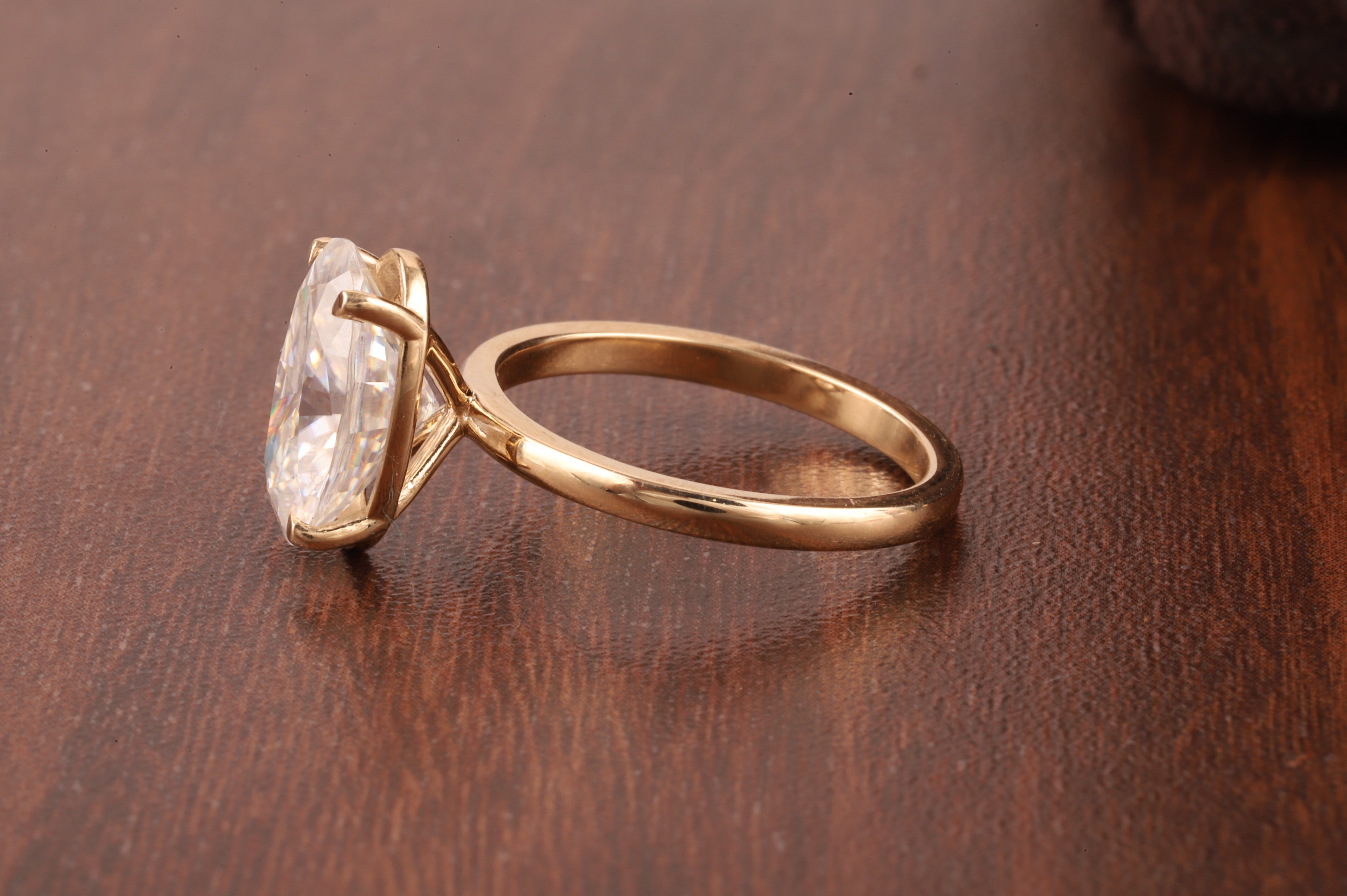 Oval Lab Grown Engagement Ring Set, 1 CT Delicate Oval Solitaire Ring, tulip Setting