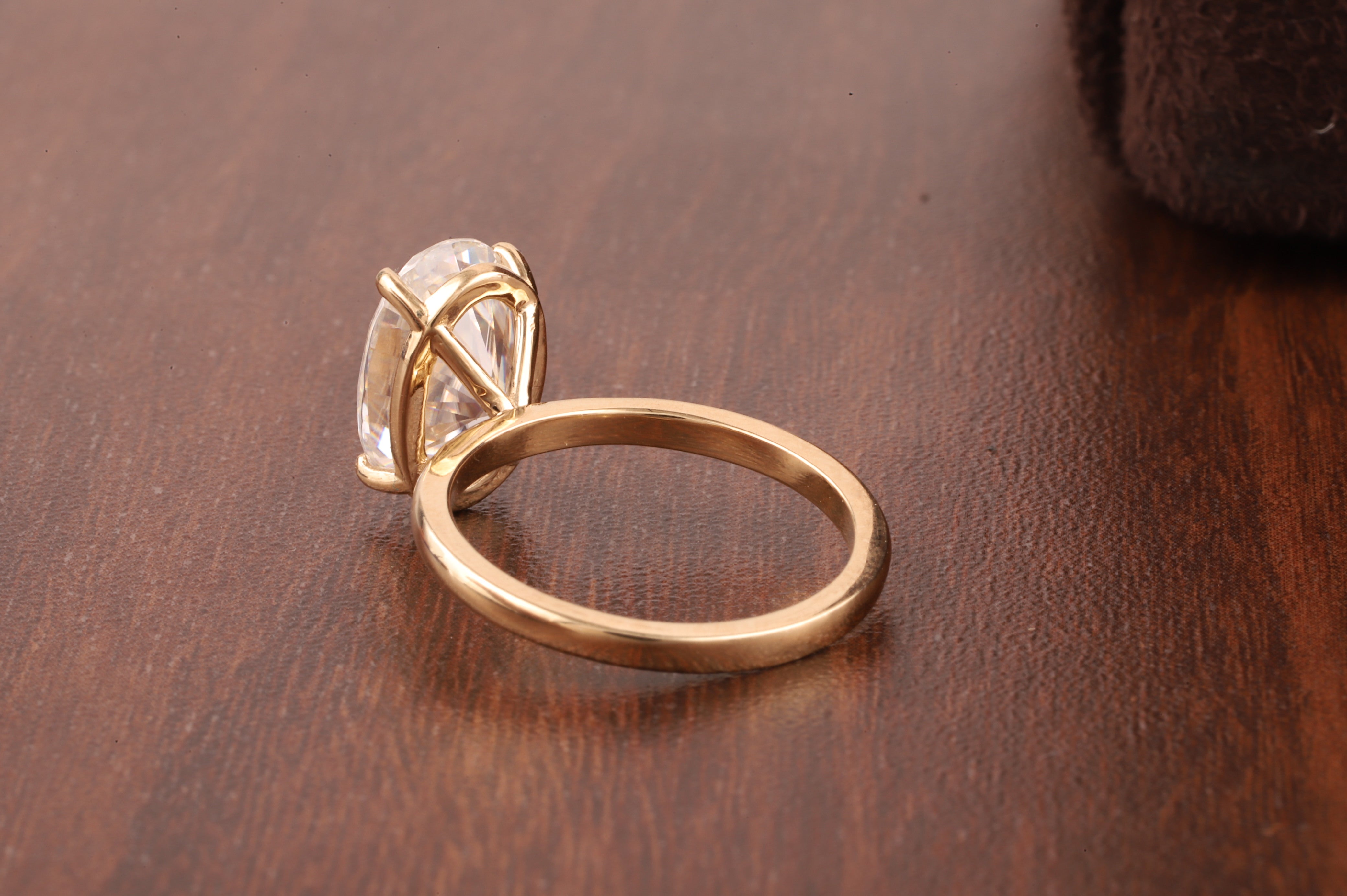 Oval Lab Grown Engagement Ring Set, 1 CT Delicate Oval Solitaire Ring, tulip Setting