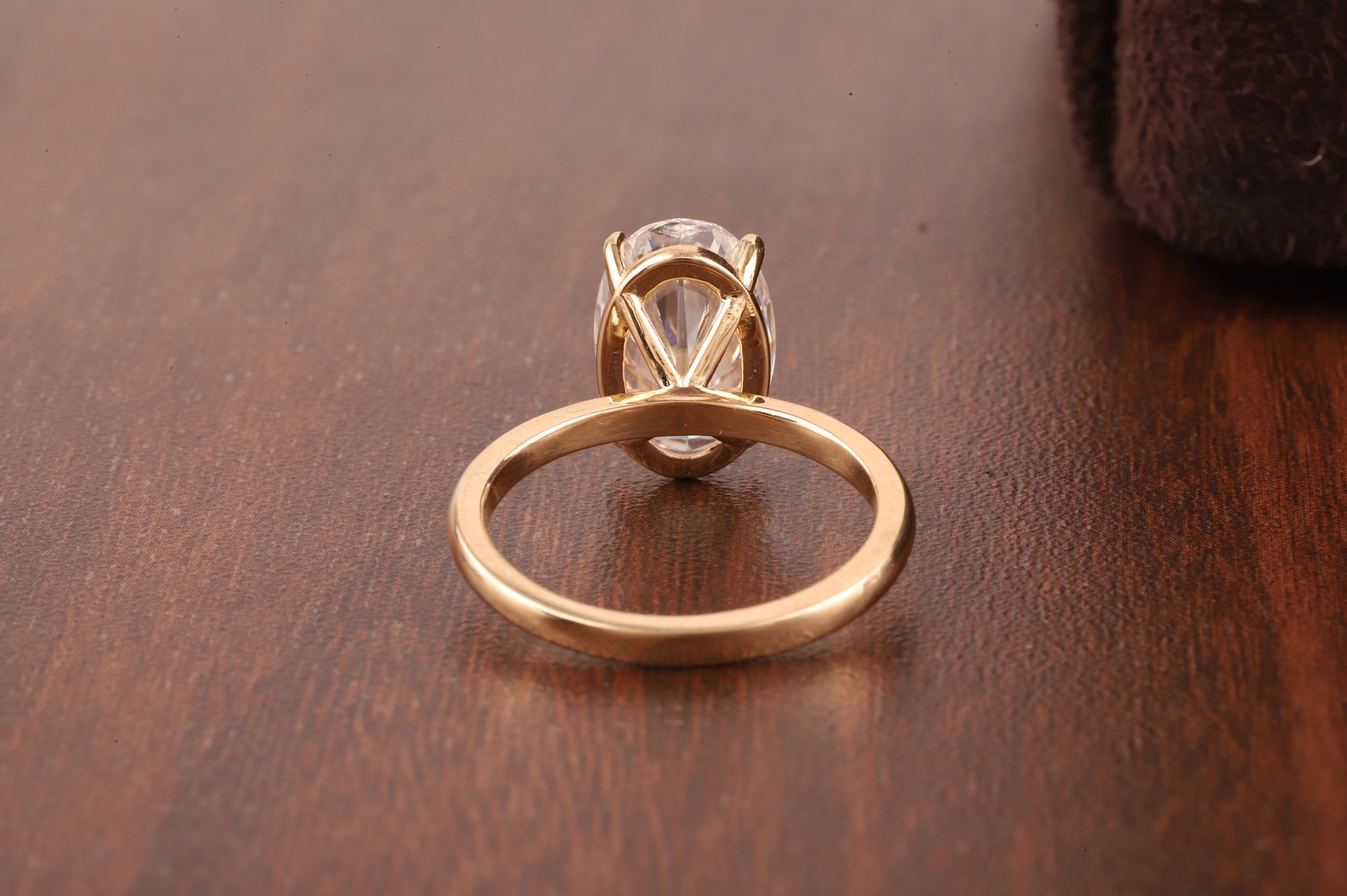 Oval Lab Grown Engagement Ring Set, 1 CT Delicate Oval Solitaire Ring, tulip Setting