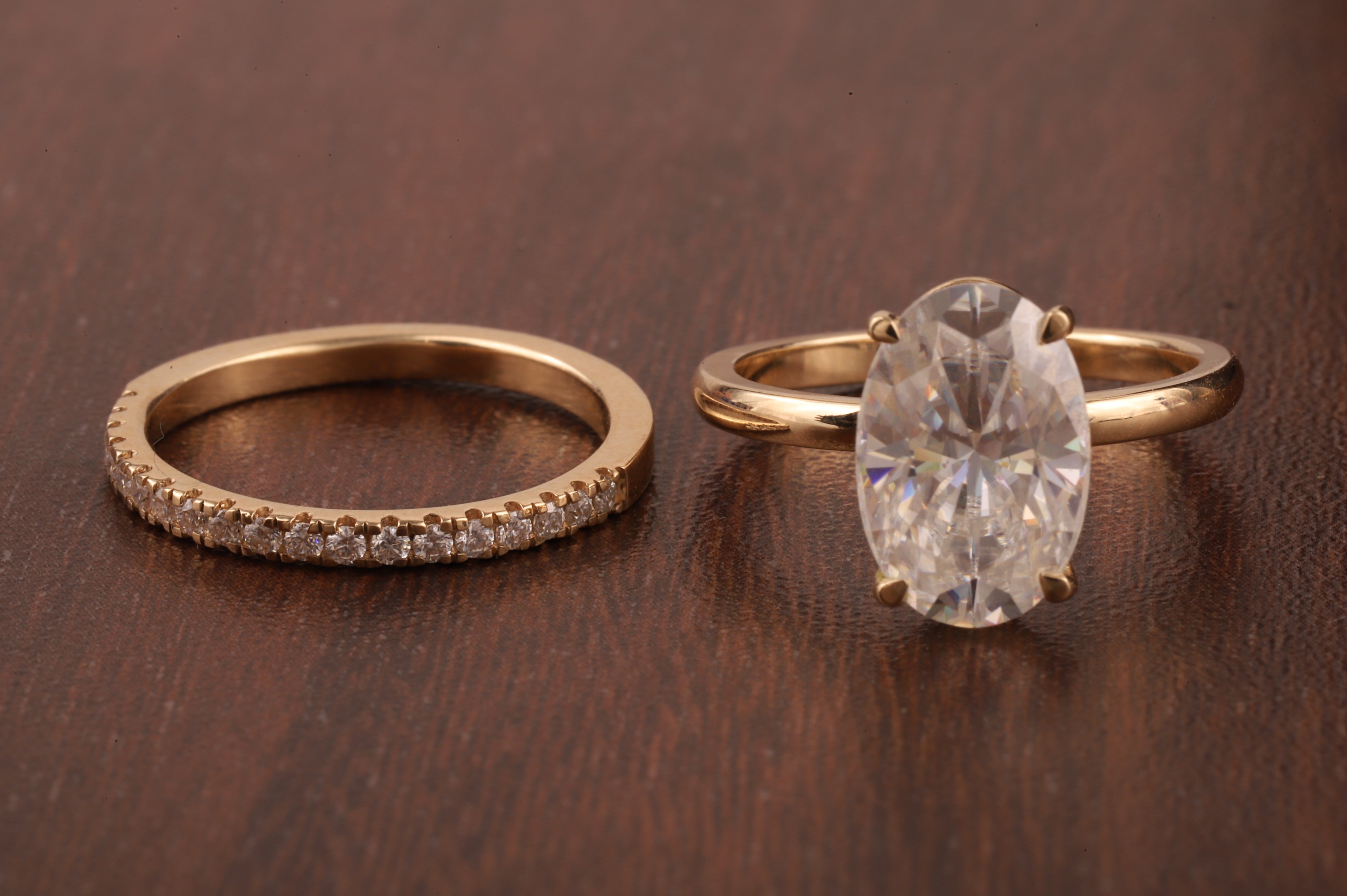Oval Lab Grown Engagement Ring Set, 1 CT Delicate Oval Solitaire Ring, tulip Setting