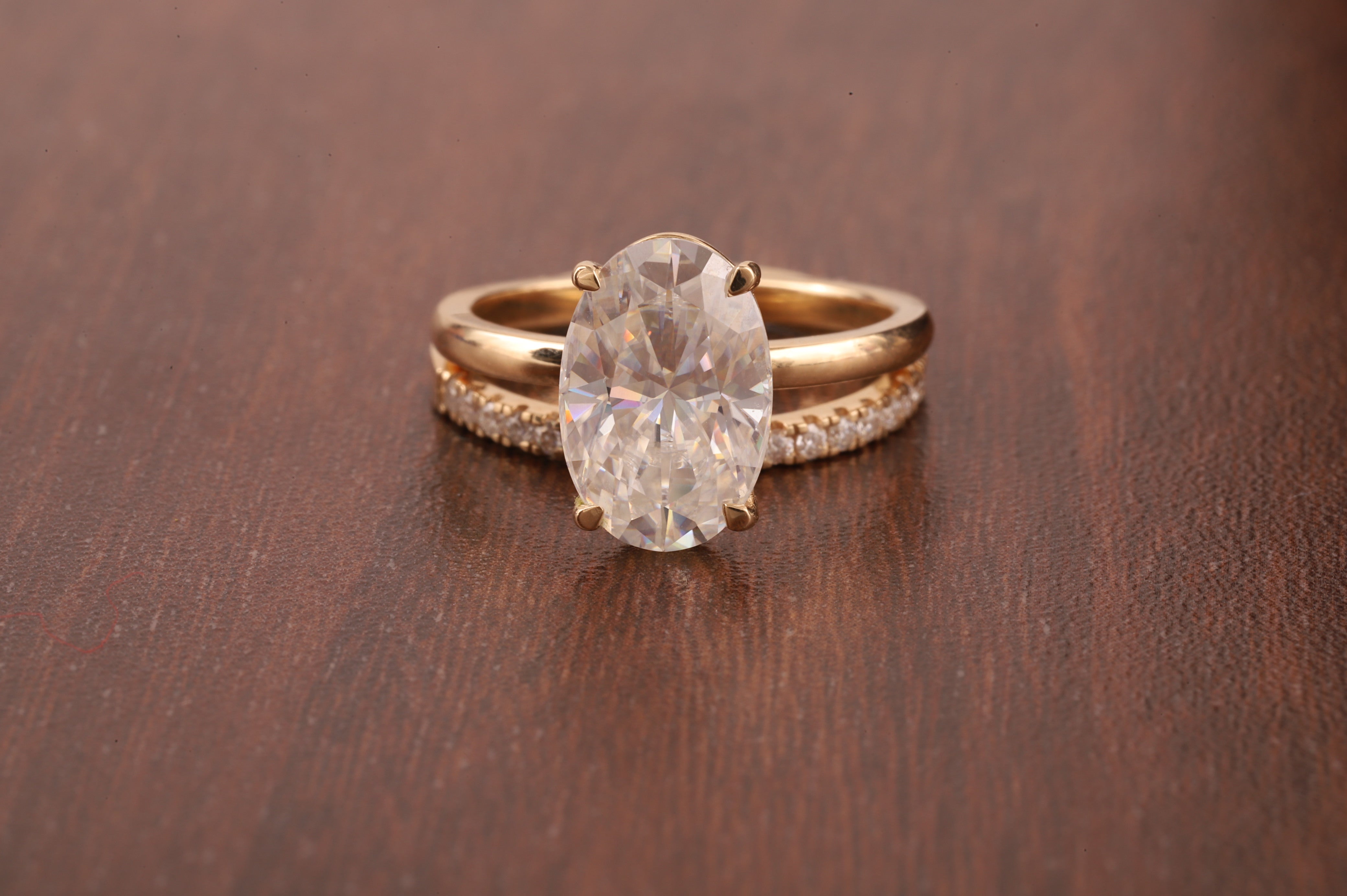 Oval Lab Grown Engagement Ring Set, 1 CT Delicate Oval Solitaire Ring, tulip Setting
