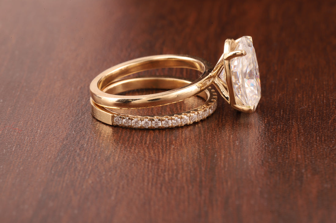 Oval Lab Grown Engagement Ring Set, 1 CT Delicate Oval Solitaire Ring, tulip Setting