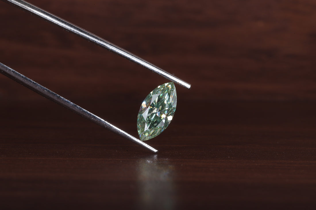 Fancy Green Marquise Cut Lab Grown Diamond, IGI Certified Marquise Cut