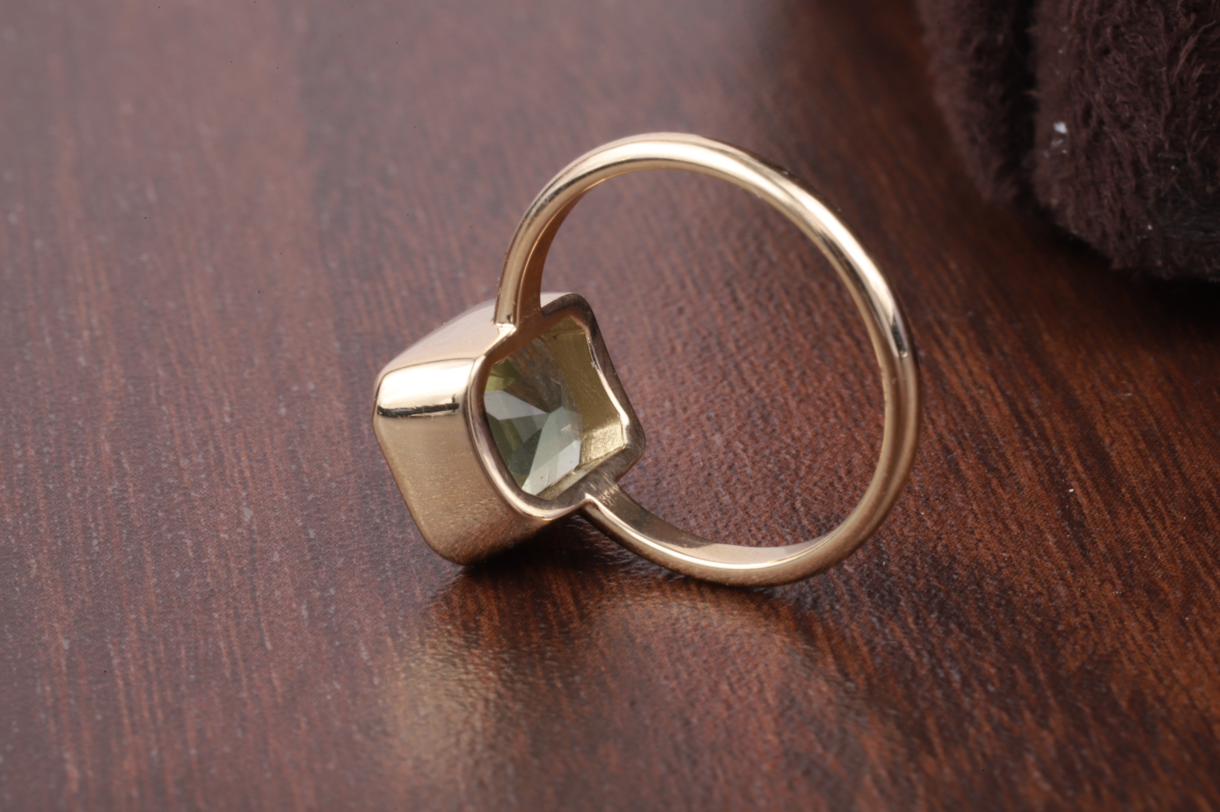Amethyst Ring/ Genuine Green Amethyst Emerald Cut 2.5ct Engagement Ring
