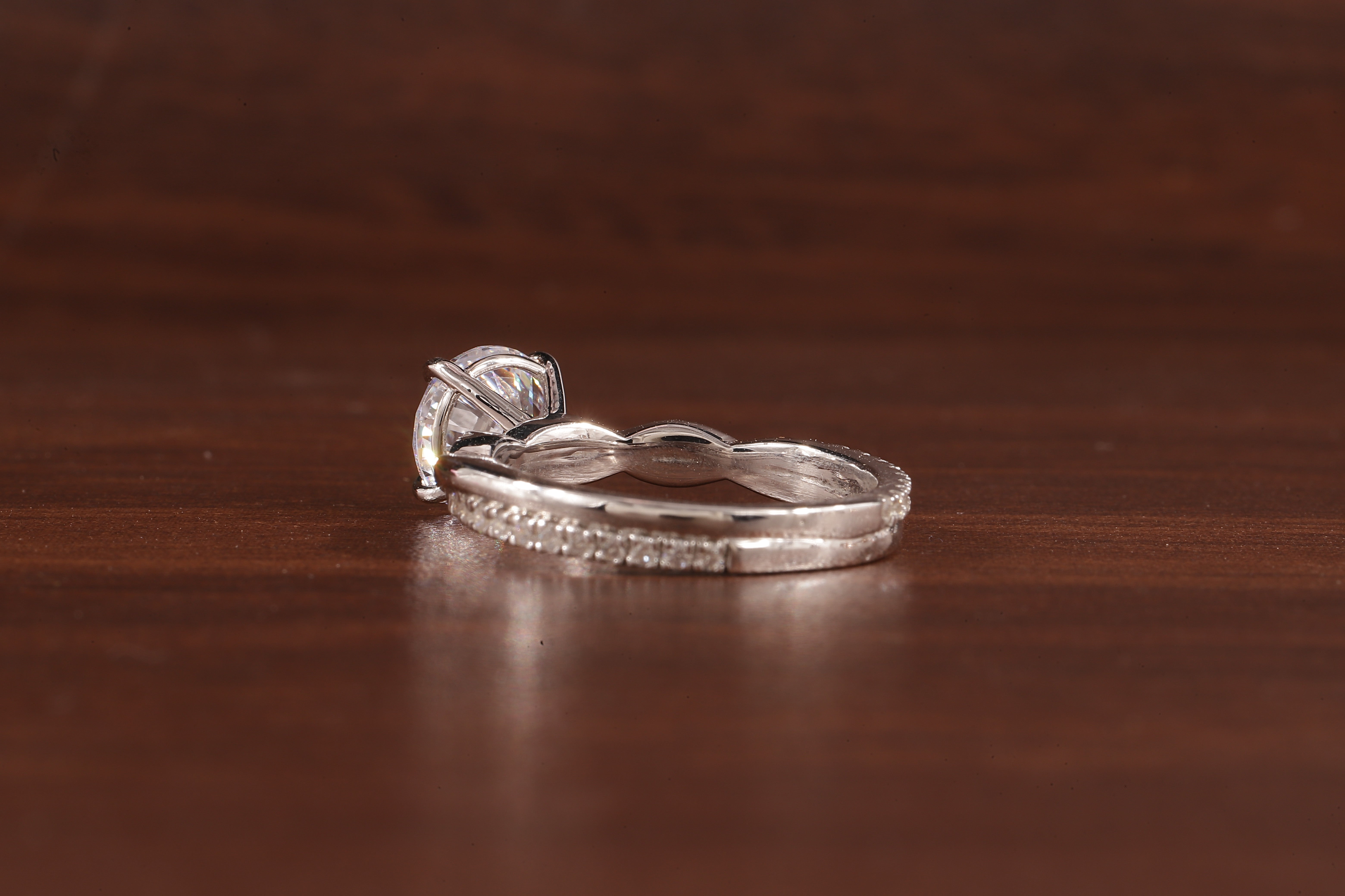1.5 Carat Lab Grown Diamond, Twisted Engagement Ring, Vain Engagement Ring