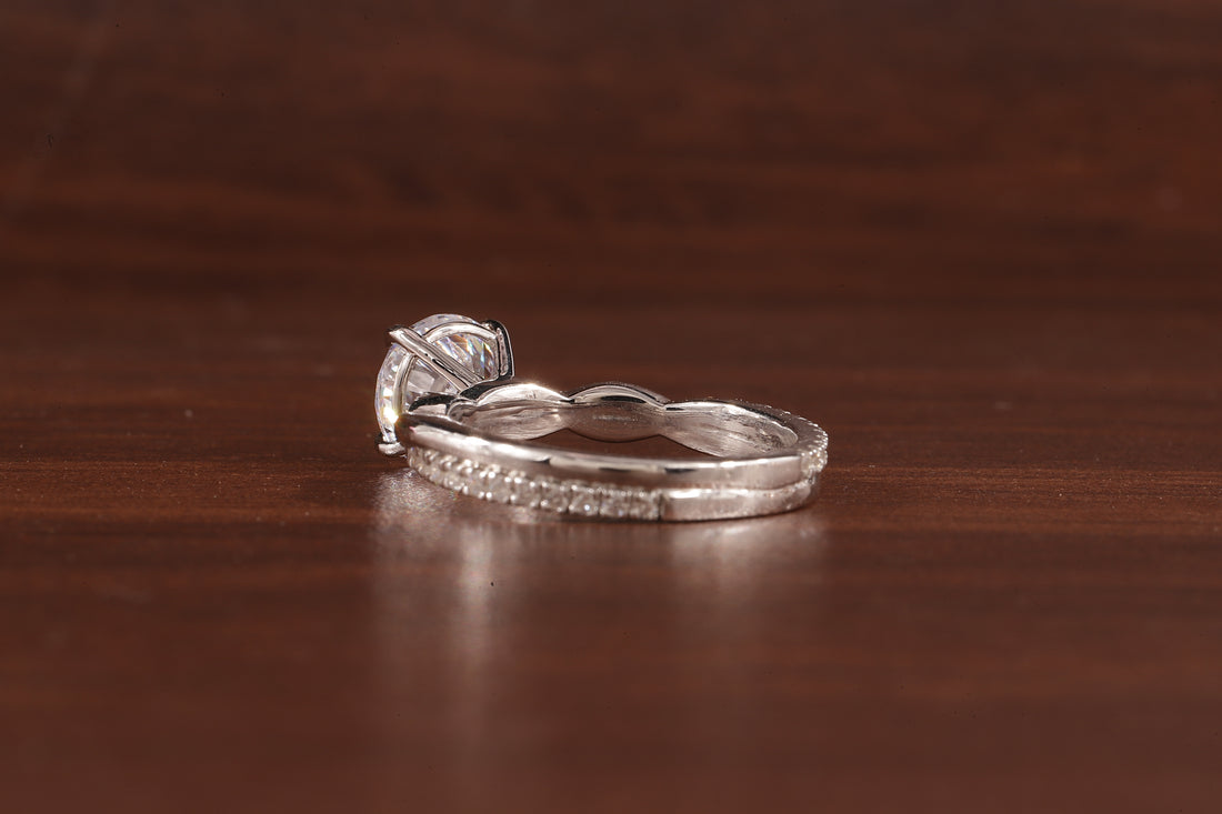 1.5 Carat Lab Grown Diamond, Twisted Engagement Ring, Vain Engagement Ring