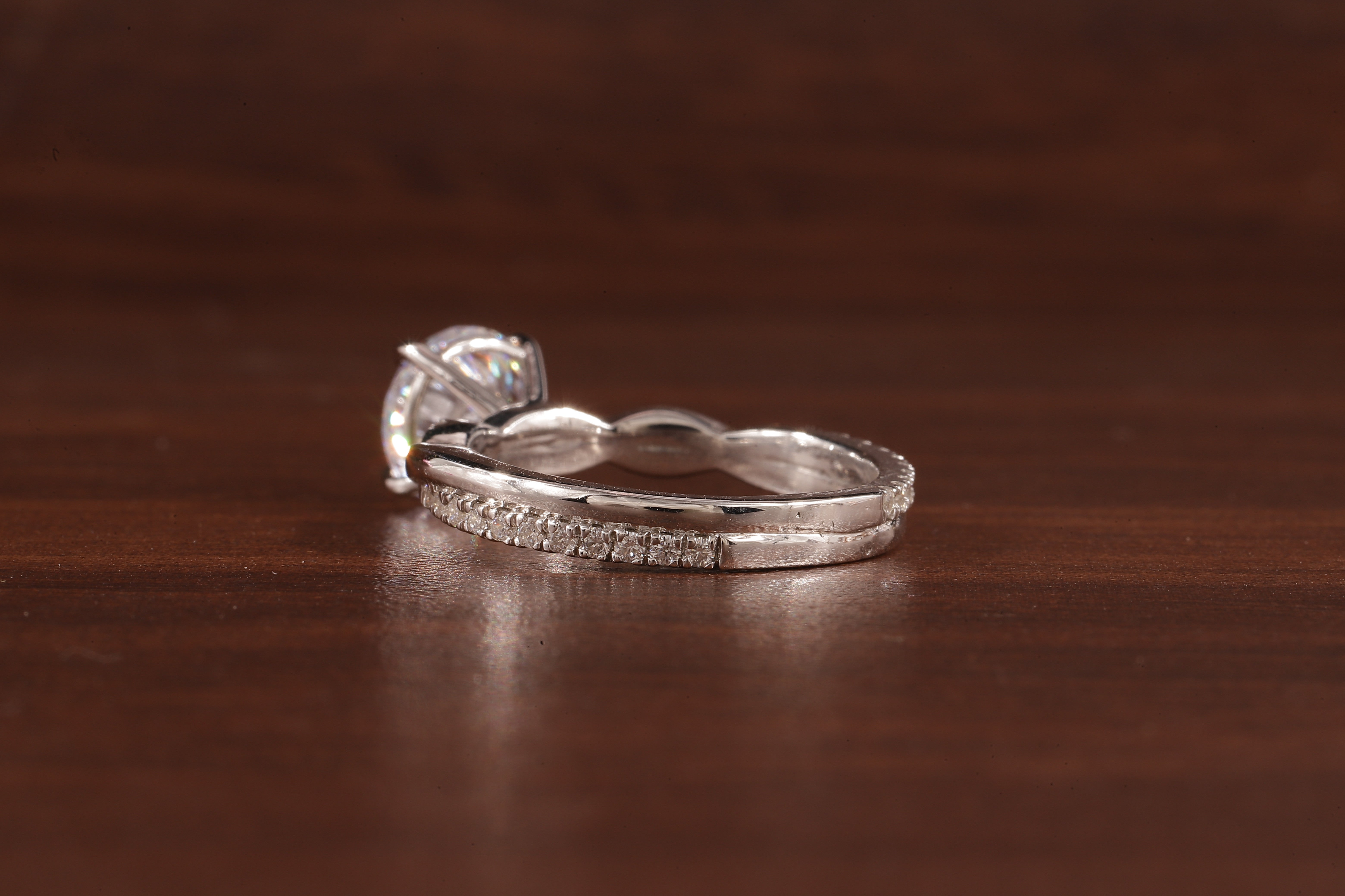1.5 Carat Lab Grown Diamond, Twisted Engagement Ring, Vain Engagement Ring