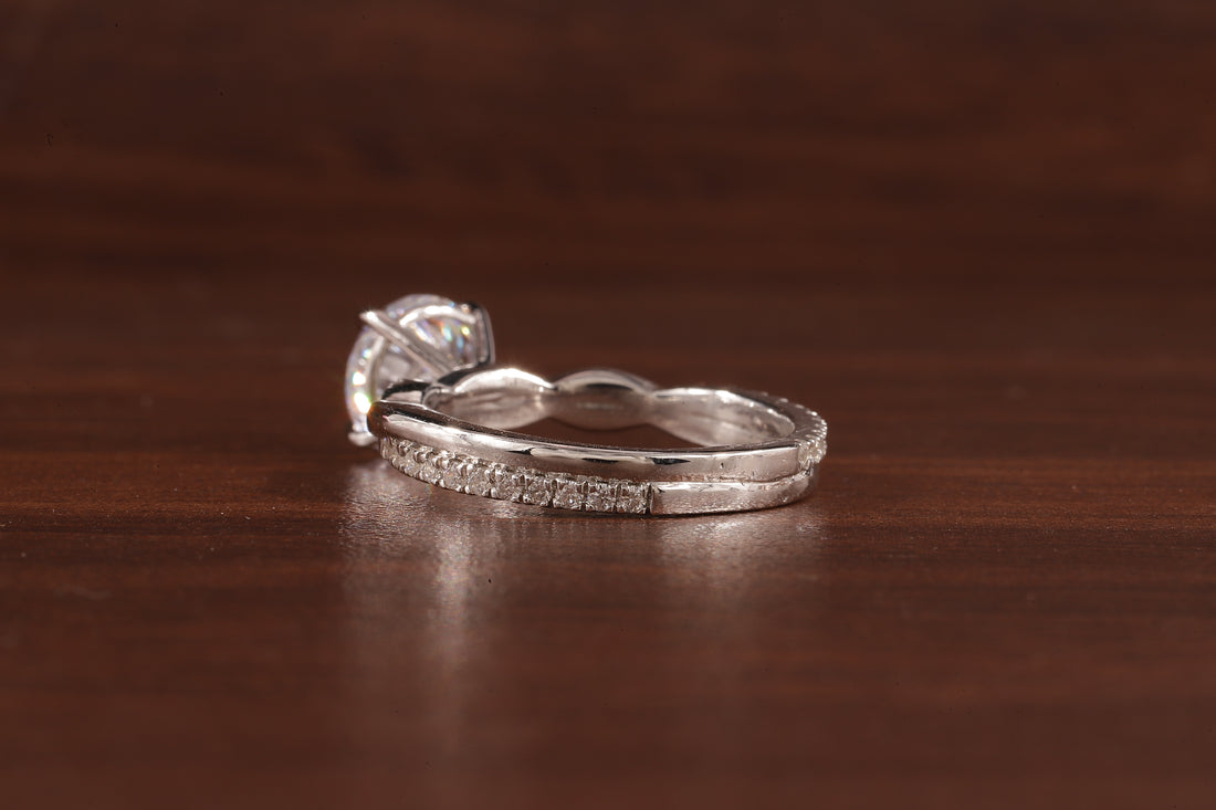 1.5 Carat Lab Grown Diamond, Twisted Engagement Ring, Vain Engagement Ring