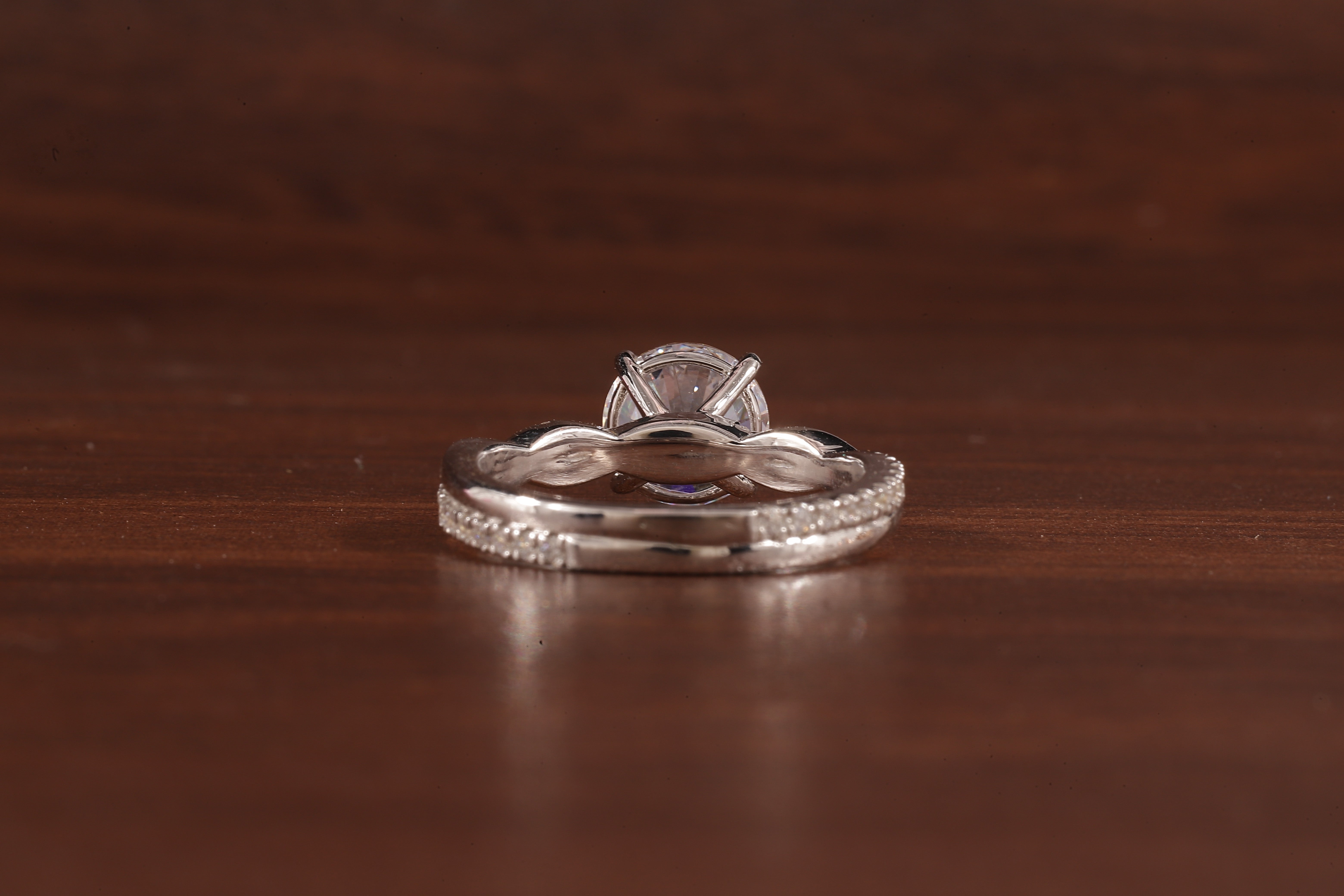 1.5 Carat Lab Grown Diamond, Twisted Engagement Ring, Vain Engagement Ring