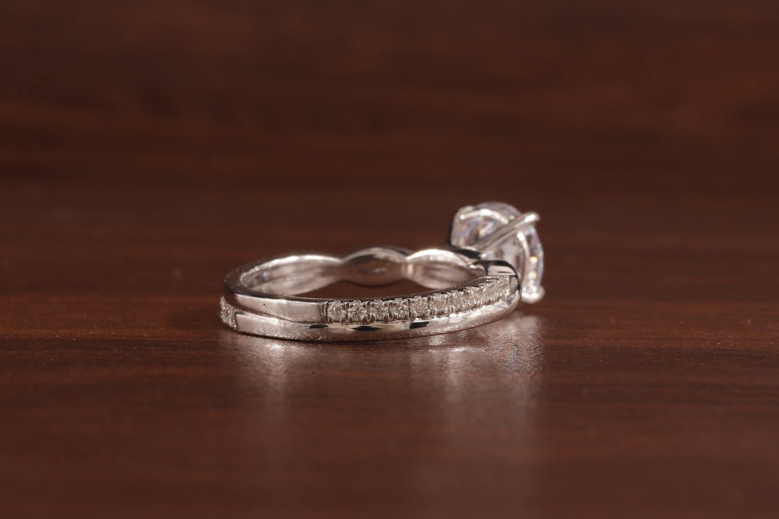 1.5 Carat Lab Grown Diamond, Twisted Engagement Ring, Vain Engagement Ring