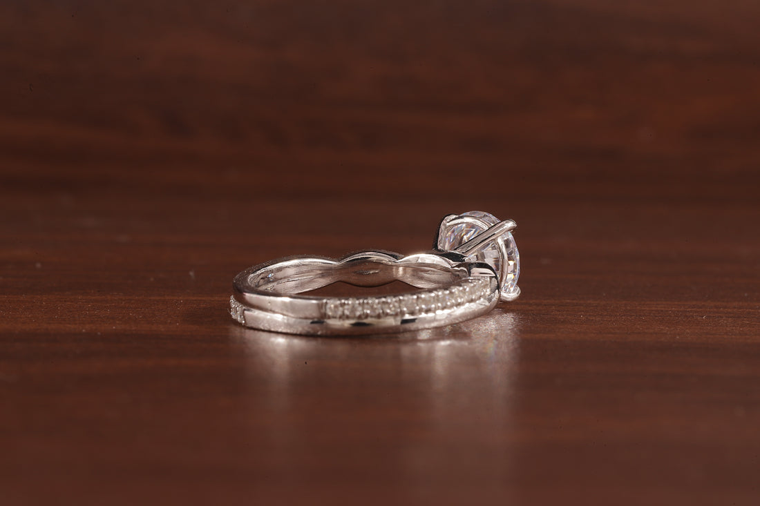 1.5 Carat Lab Grown Diamond, Twisted Engagement Ring, Vain Engagement Ring