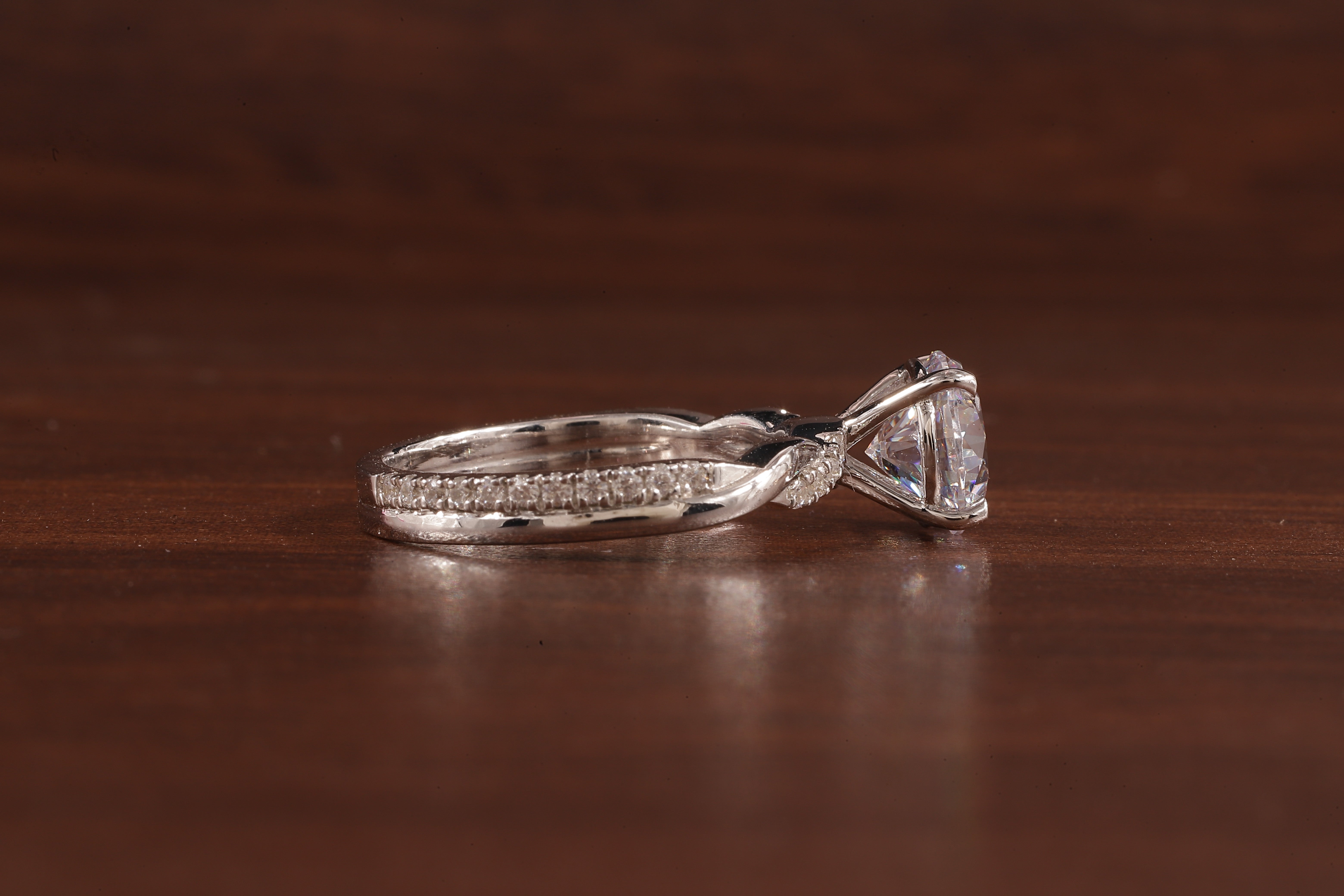 1.5 Carat Lab Grown Diamond, Twisted Engagement Ring, Vain Engagement Ring